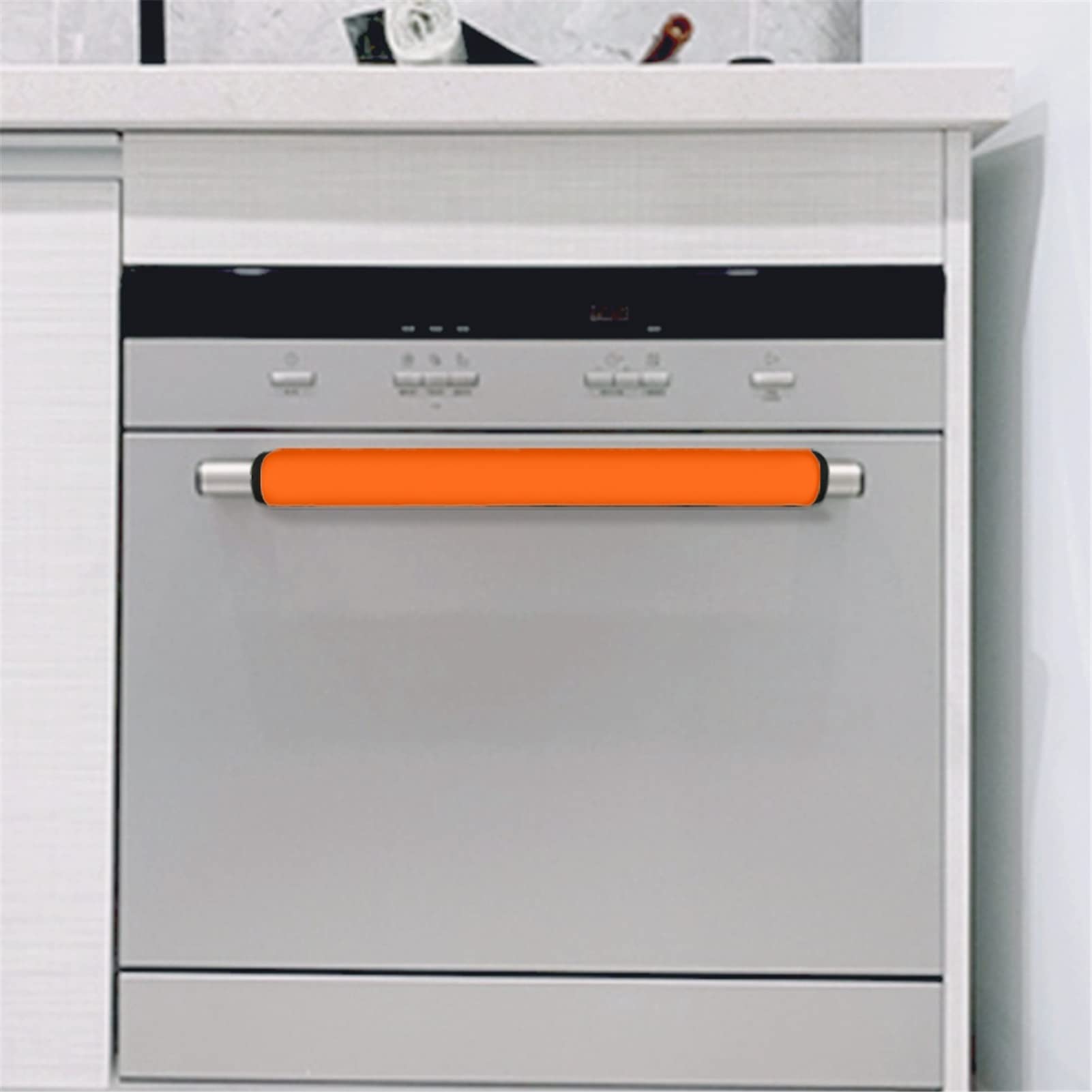 Forchrinse Orange Refrigerator Door Handle Cover Set of 4 - Anti-Slip Kitchen Appliance Handle Protector for Fridge, Oven & Microwave - Durable & Washable for Home & Commercial Use