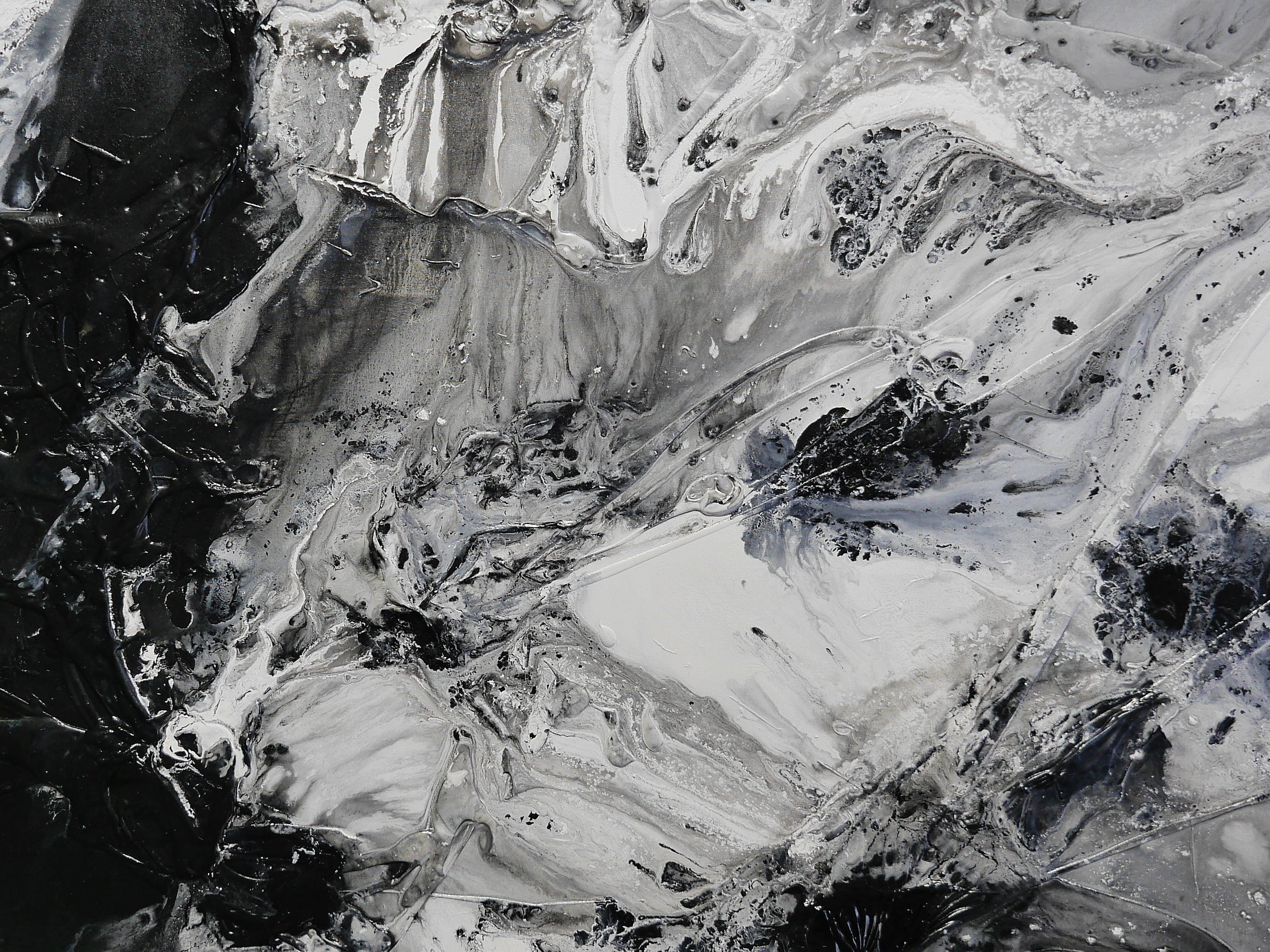 Black Universe 160cm x 100cm Abstract Textured Painting in Black, Grey & White - Modern Wall Art for Living Room, Bedroom & Office Decor