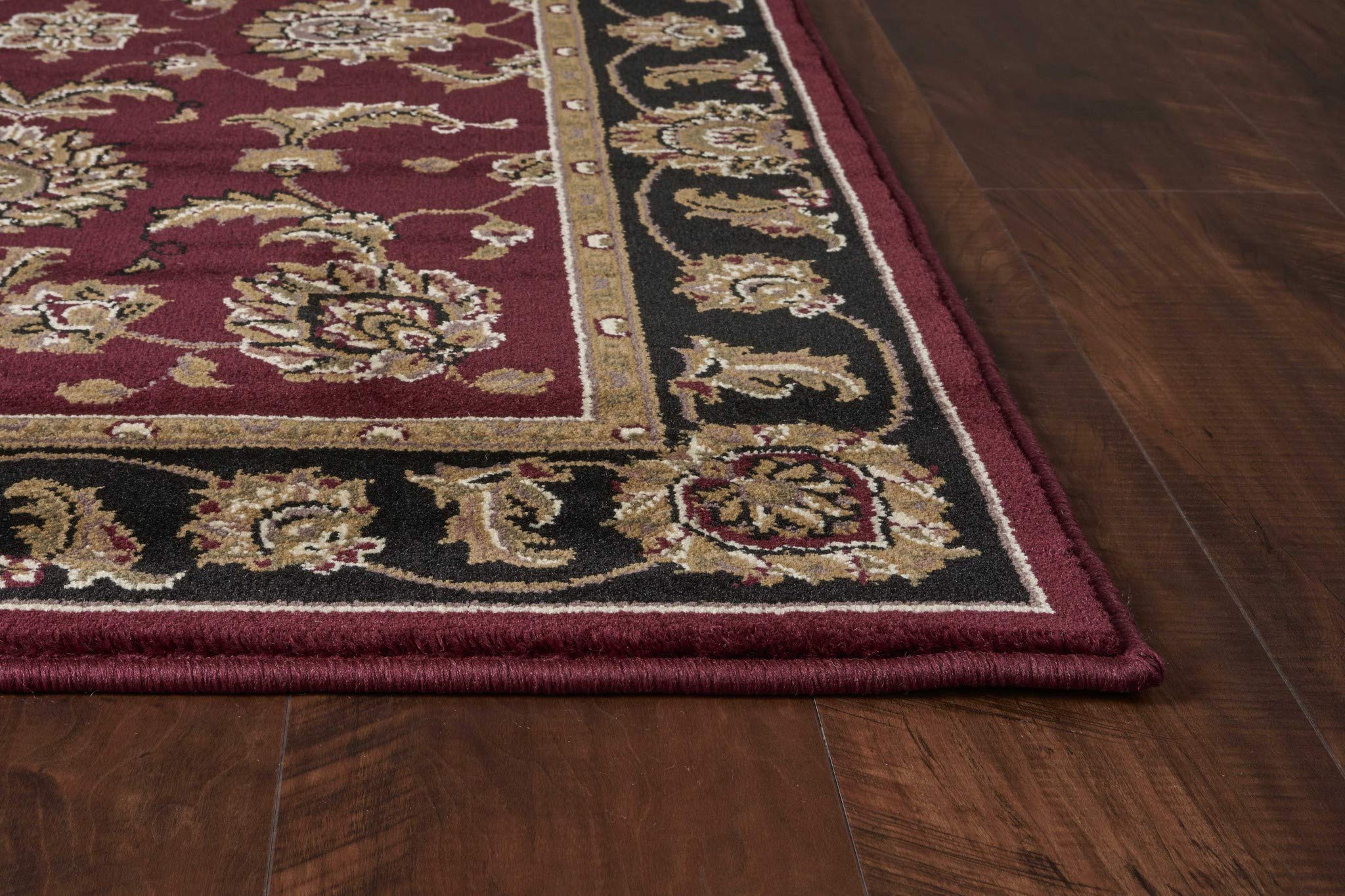 HomeRoots 7' x 10' Polypropylene Area Rug - Red or Black - Soft & Durable - Perfect for Living Room, Bedroom or Office Decor