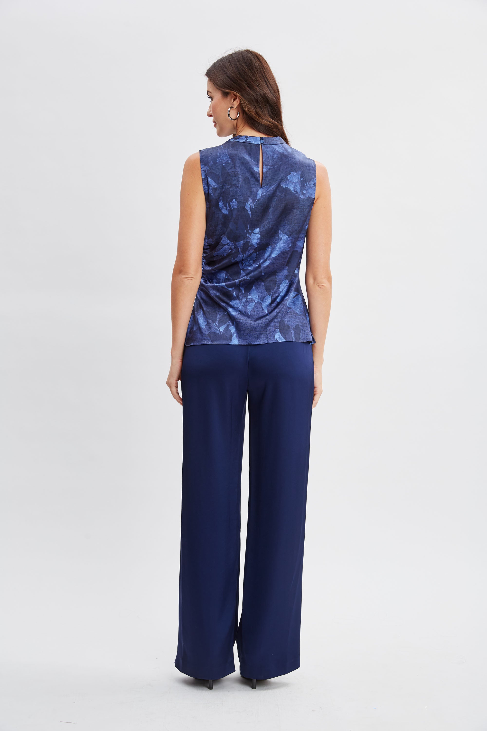 Elegant Night Shadow Silk Blouse for Women - Soft & Luxurious Satin Shirt for Evening Wear, Date Nights & Special Occasions
