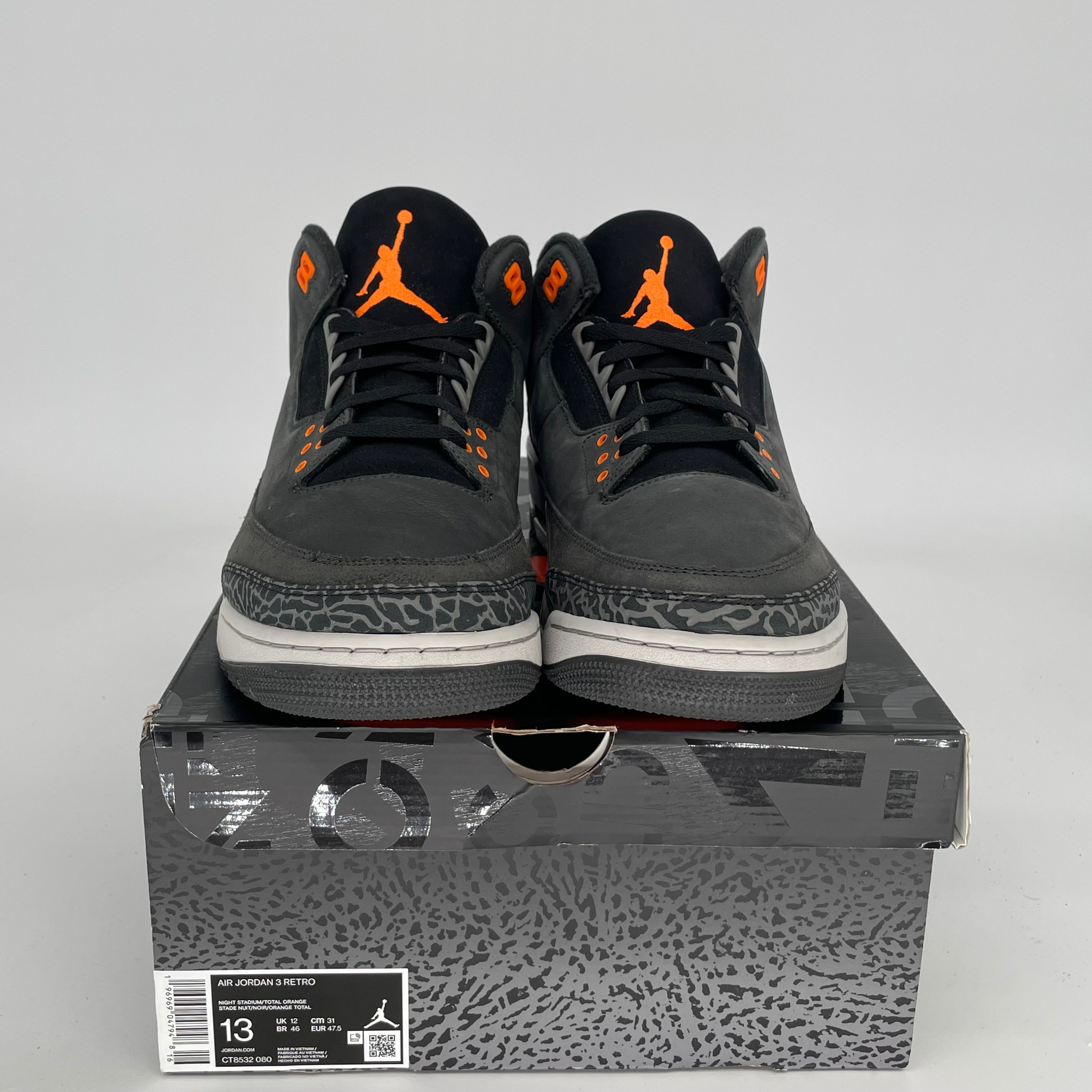 AIR JORDAN 3 FEAR Basketball Shoes Men's Size 13 Retro Sneakers - Style CT8532-080 for Streetwear & Game Day Outfits