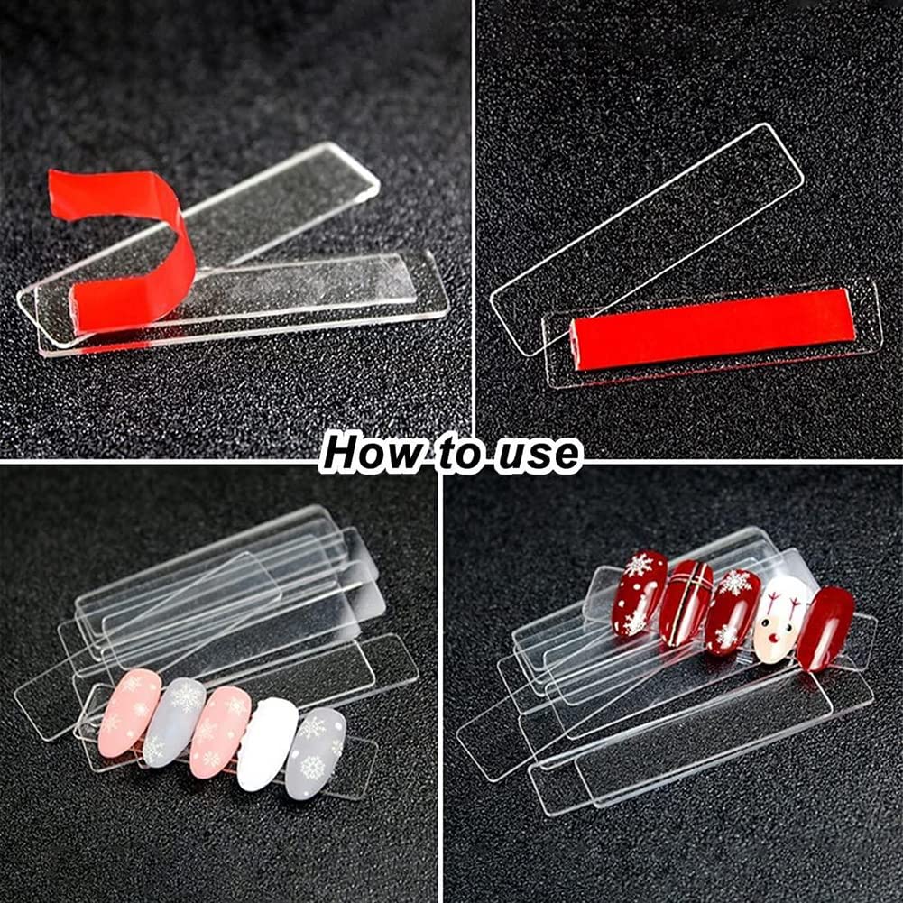 AKOAK 50-Piece Clear Acrylic Nail Polish Display Stand - Professional Gel Polish Holder & Practice Strips for Nail Tips - Perfect for Salon Organization & Home Manicure Kits - Ideal for Nail Art Practice, Retail Displays & DIY Beauty Stations