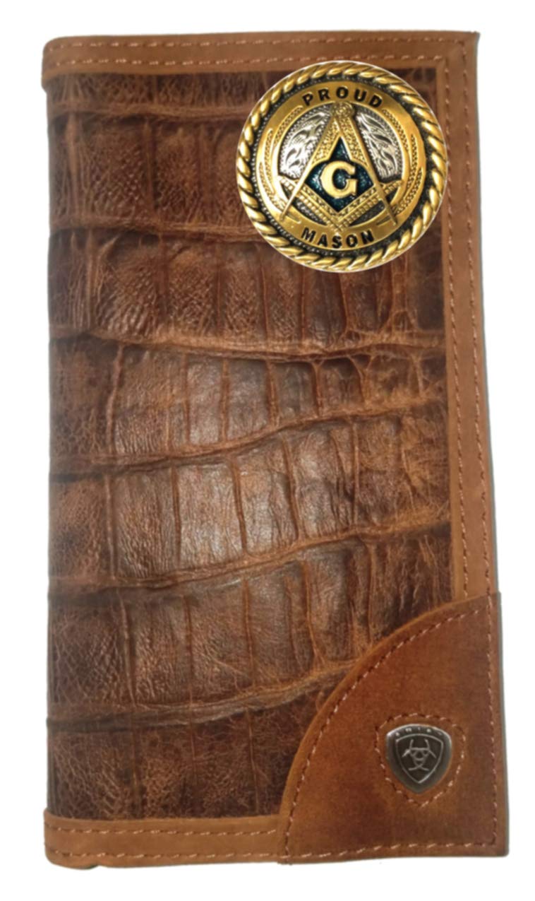 Custom Proud Mason Alligator Print Leather Wallet for Men - Stylish Bifold RFID Blocking Wallet for Everyday Use & Travel