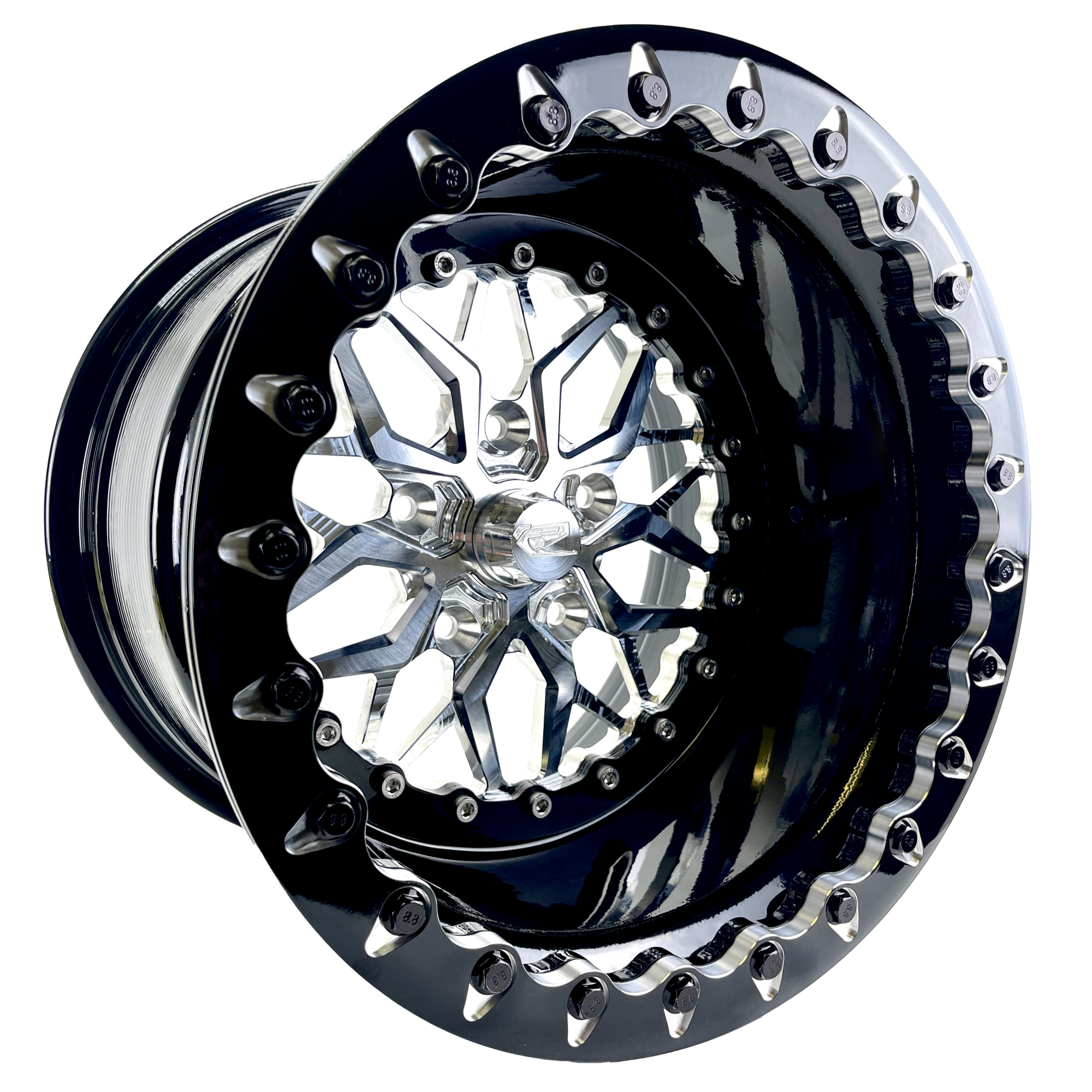 Ultra Light Impact Beadlock Silver RZR PRO R 5X4.5 Wheels - High-Performance Off-Road Wheels for UTVs & Side-by-Sides - Perfect for Trail Riding, Mudding & Rock Crawling