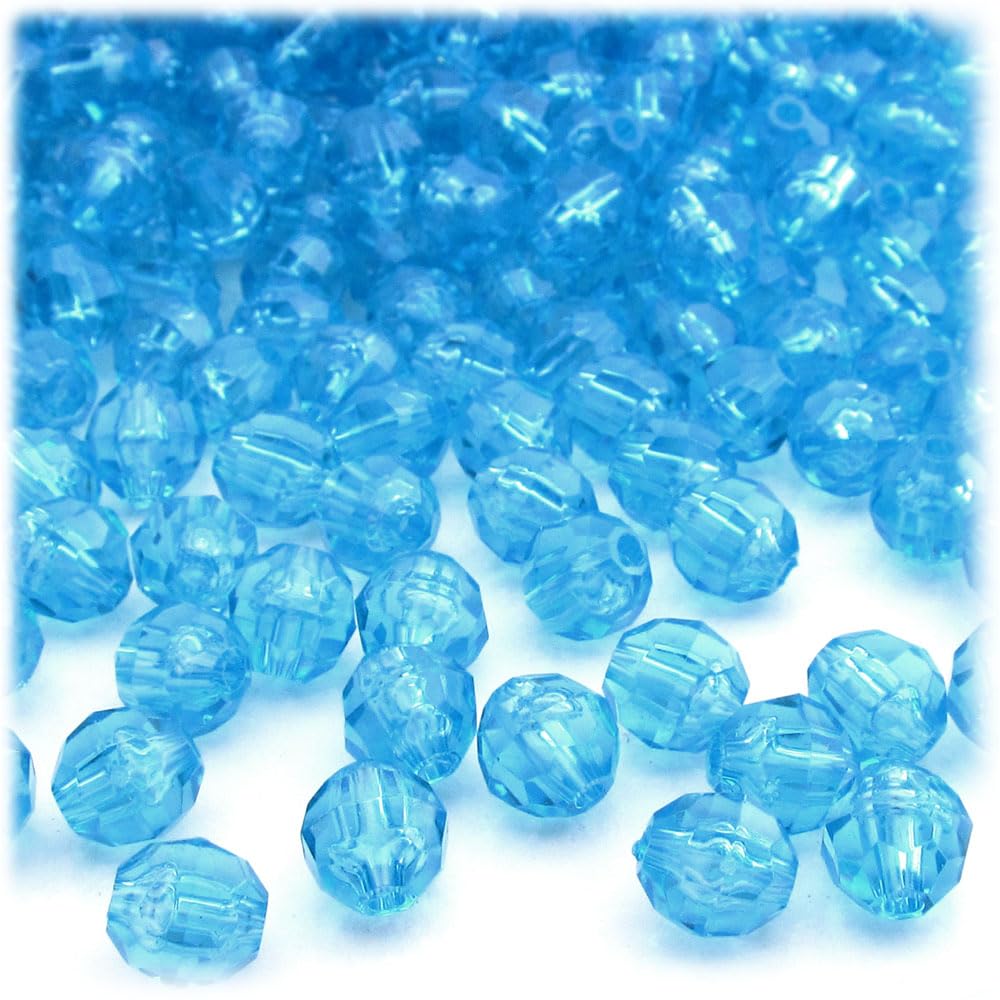 1000pcs 8mm Faceted Plastic Transparent Beads - Round Multi Color Mix for Jewelry Making, DIY Crafts, Bracelets & Necklaces - The Crafts Outlet