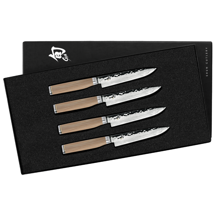 Shun Premier Blonde 4-Piece Steak Knife Set - High-Quality Japanese Stainless Steel Steak Knives for Fine Dining & Meat Cutting - Perfect for Steakhouse, BBQ & Home Entertaining