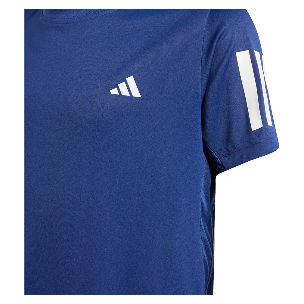 Boys' 3 Stripe Tennis Tee - Dark Blue Athletic Shirt for Kids | Comfortable Cotton T-Shirt for Sports, School & Casual Wear