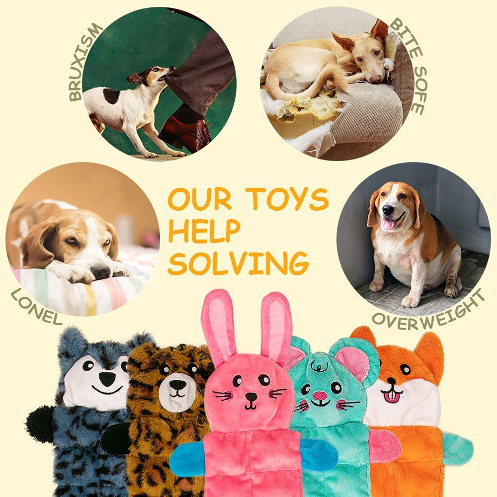 Durable No-Stuffing Dog Chew Toys with Crinkle & Squeaky Sounds - Teething Toys for Small, Medium & Large Breed Puppies - Interactive Plaything for Aggressive Chewers - Perfect for Birthday Gifts, Training & Playtime