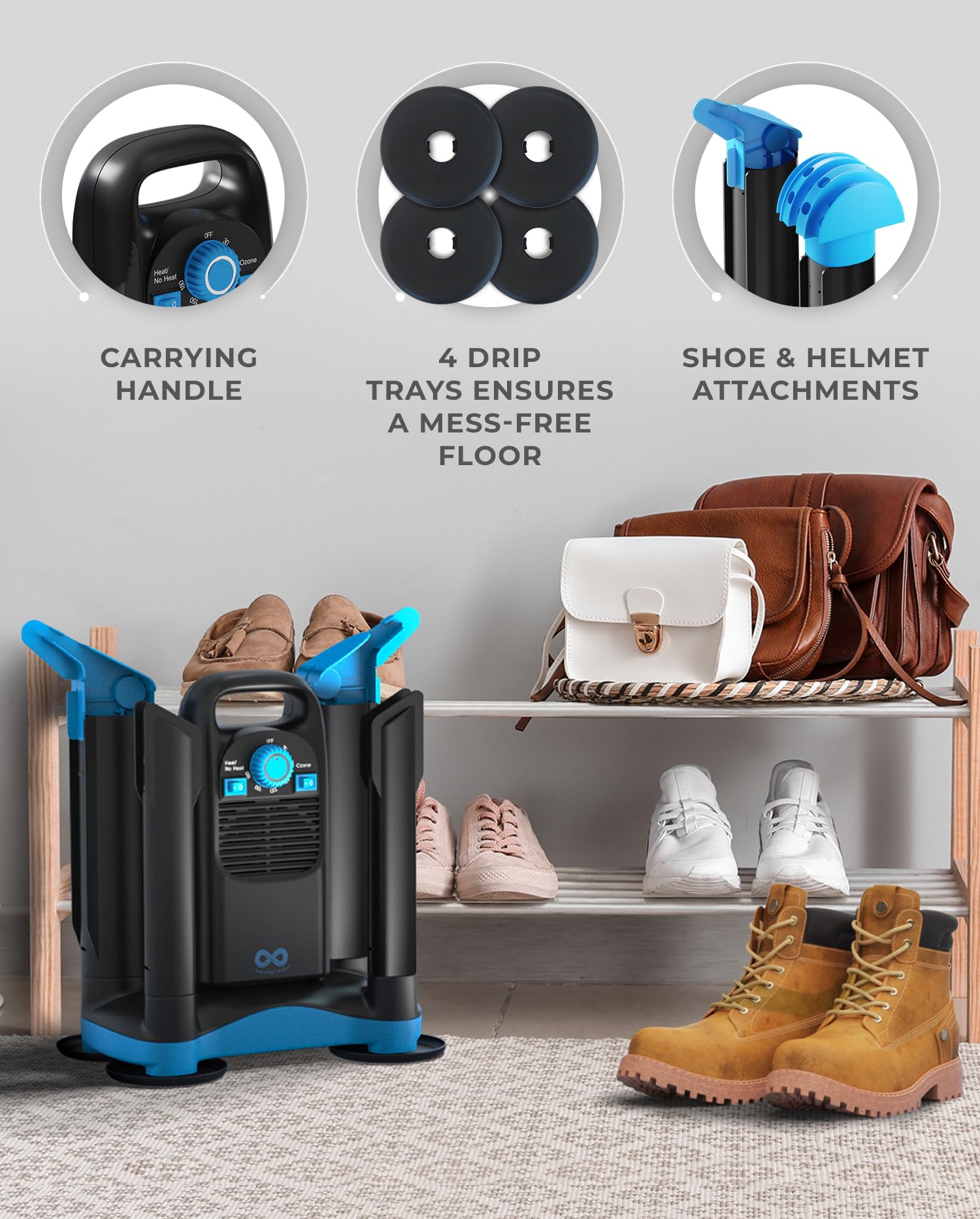 Everlasting Comfort Upgraded Boot Dryer - Fast 80-Minute Drying for Work Boots, Sneakers & Ski Gear | Electric Shoe Deodorizer with Heat Blower | Perfect for Drying Gloves, Helmets & Boxing Equipment After Sports & Outdoor Activities