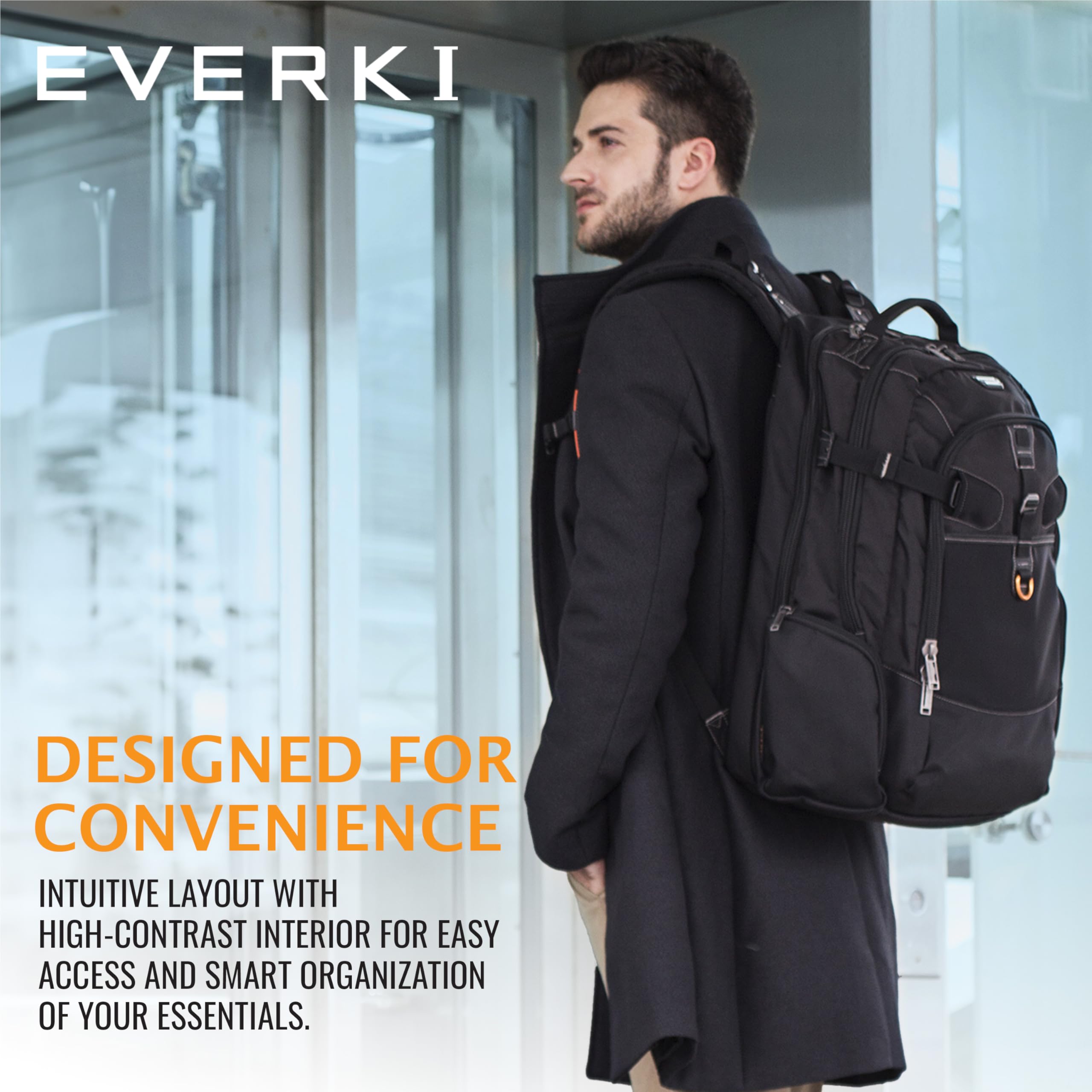 EVERKI Business 120 Professional Laptop Backpack with Rain Cover - XL 18.4