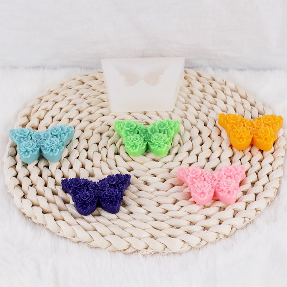 3D Flower Butterfly Silicone Molds for Epoxy Resin, DIY Candles, Soap & Chocolate - Reusable Baking Molds for Cake Decorating, Fondant & Plaster Crafts - Perfect for Home Decor, Wedding Favors & Gift Making