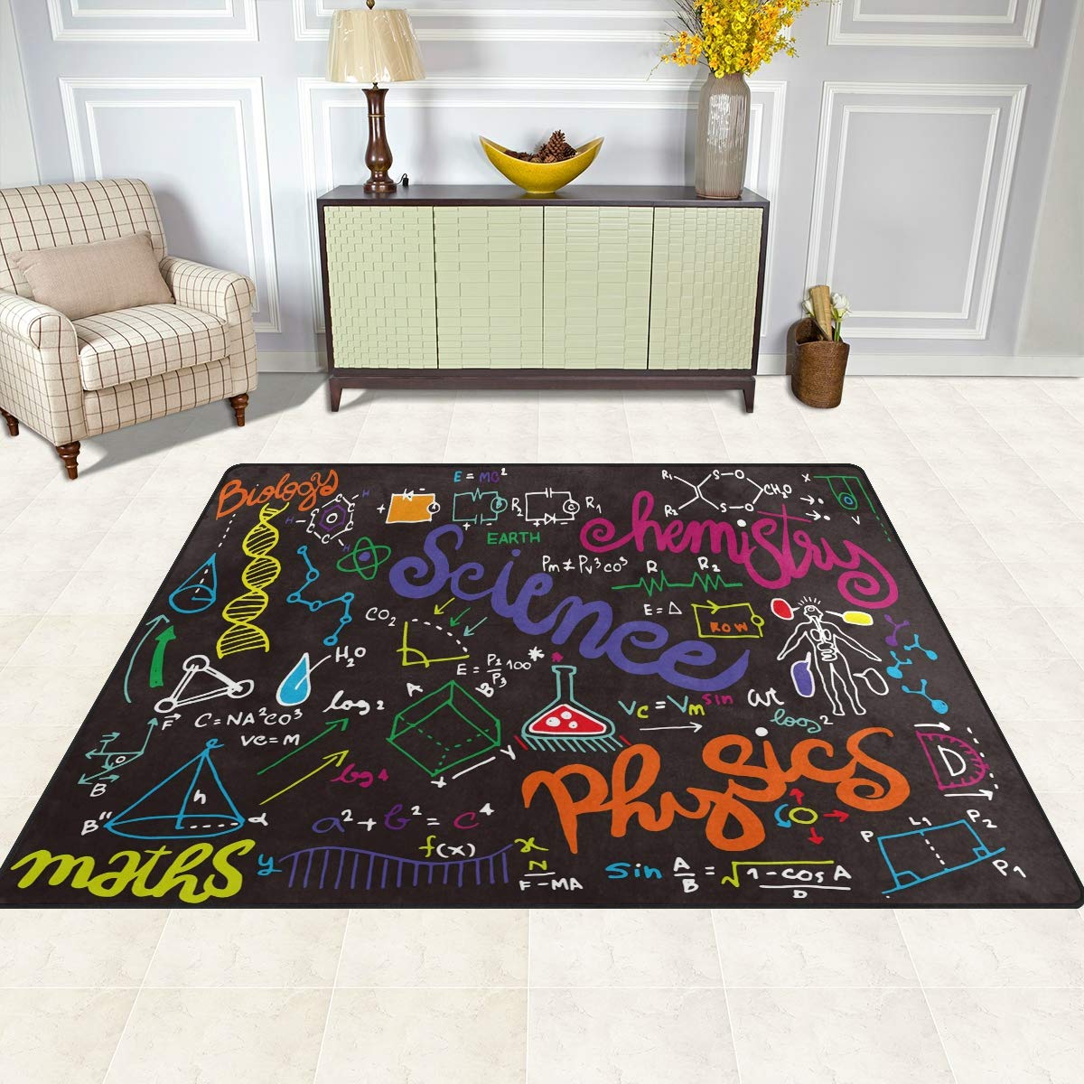 ALAZA Educational Science Chemistry Physics Formulas Area Rug - 5'3