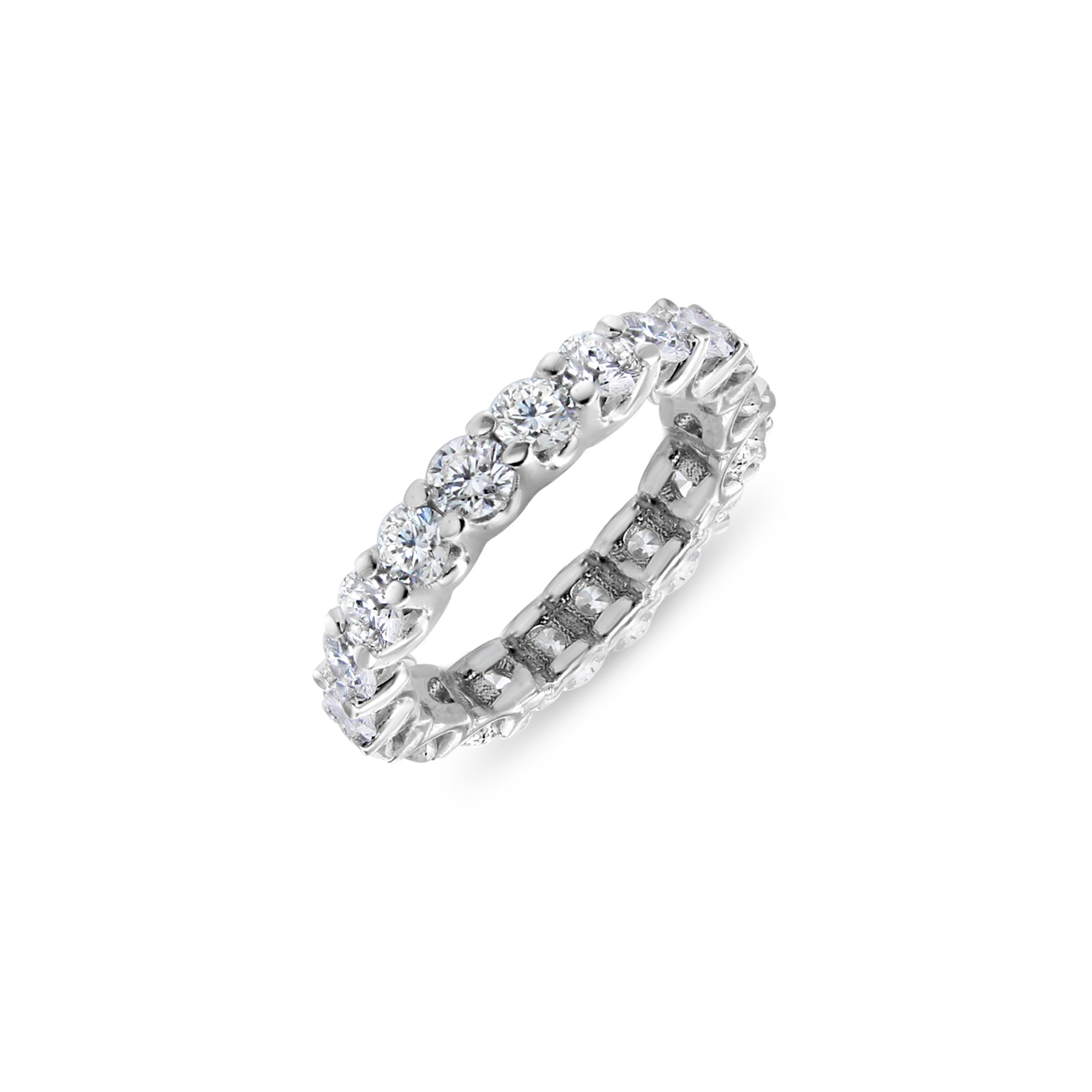 14K White Gold Diamond Eternity Band Ring for Women - Perfect for Weddings, Anniversaries & Special Occasions
