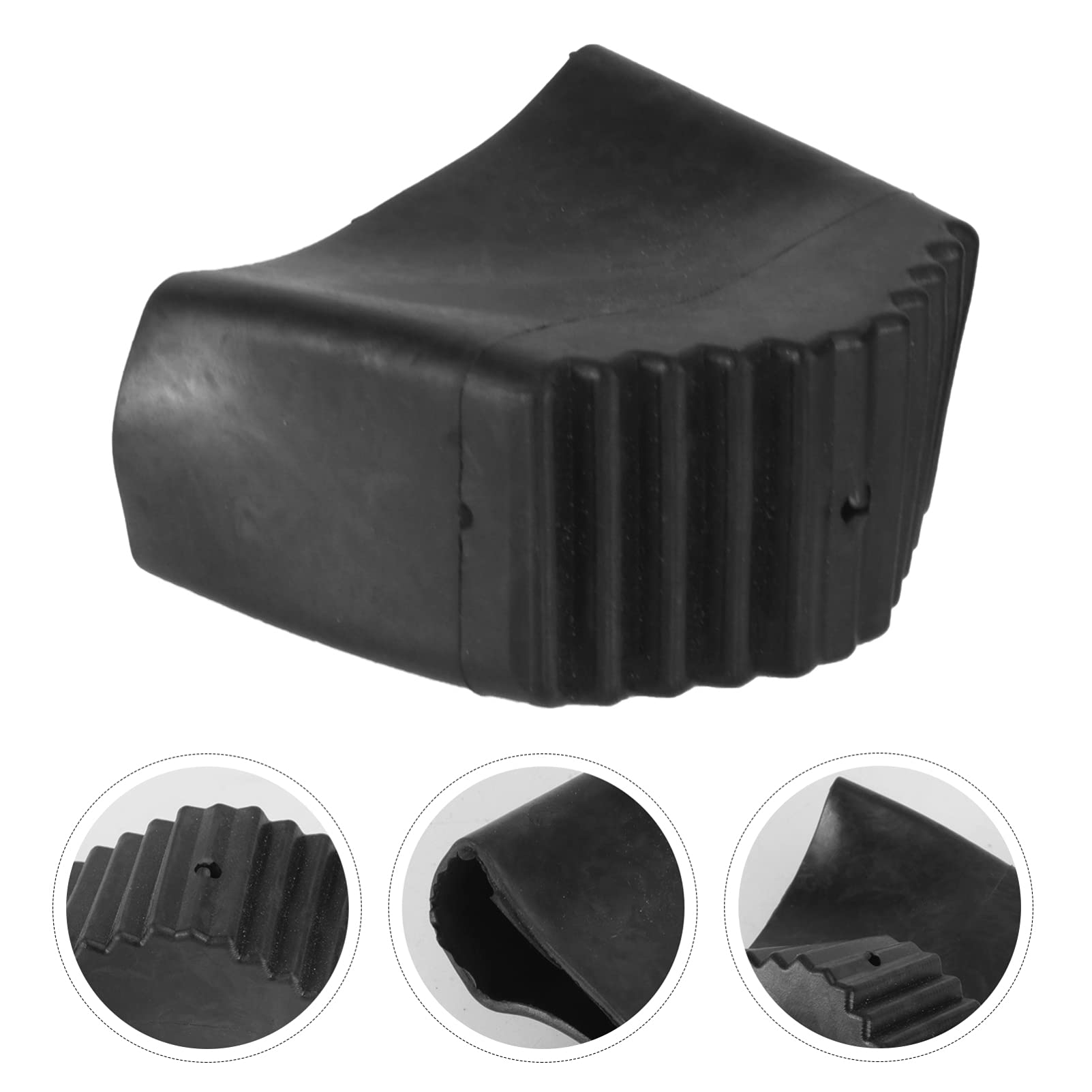 FAVOMOTO Non-Slip Rubber Ladder Foot Covers - 2Pcs Black Anti-Slip Pads for Folding Stools, Chairs, Tables & Furniture - Protects Floors from Scratches & Damage - Perfect for Home, Office & Workshop Use