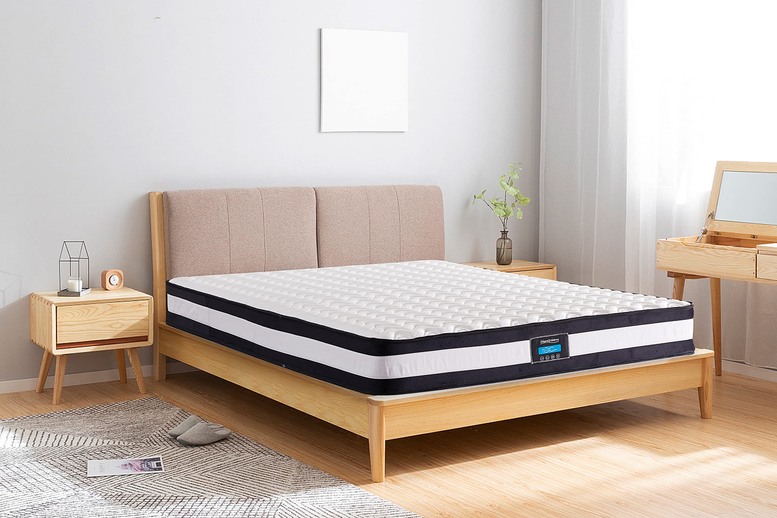 DreamQi 8 Inch Twin Memory Foam Hybrid Mattress - Breathable, Pressure Relieving & Supportive Bed in a Box - Perfect for Guest Rooms, Kids' Rooms & Small Spaces