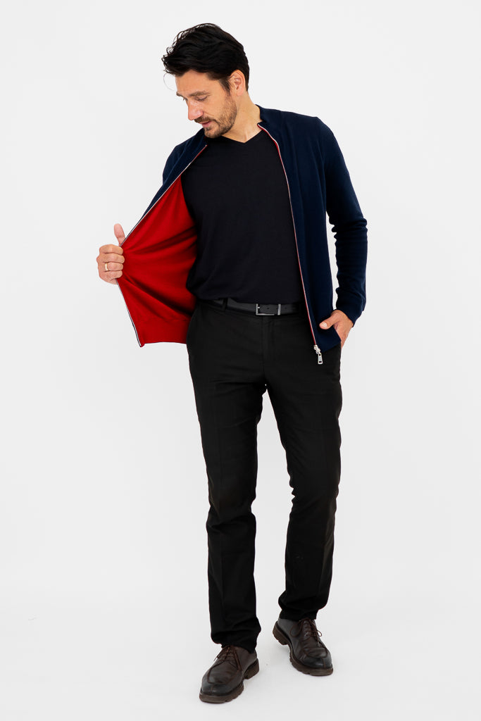 Premium Merino Wool Joey Sweater in Navy Blue - Soft & Warm Winter Pullover for Men & Women - Perfect for Office, Travel & Casual Outings