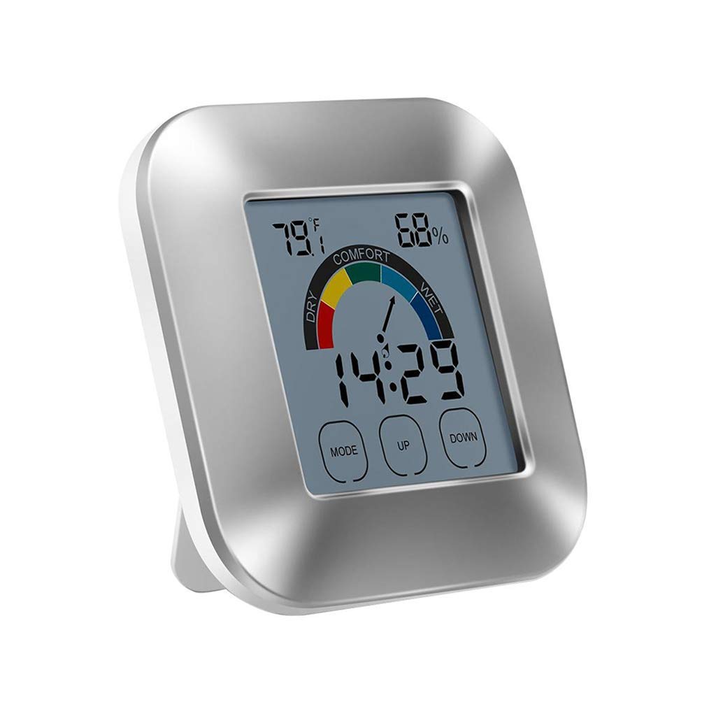 QAZXSW Digital Weather Station with Touchscreen Backlight - Indoor Thermometer & Humidity Monitor for Home, Office, Nursery | Accurate Temperature Display with Timer Function for Comfortable Living Spaces