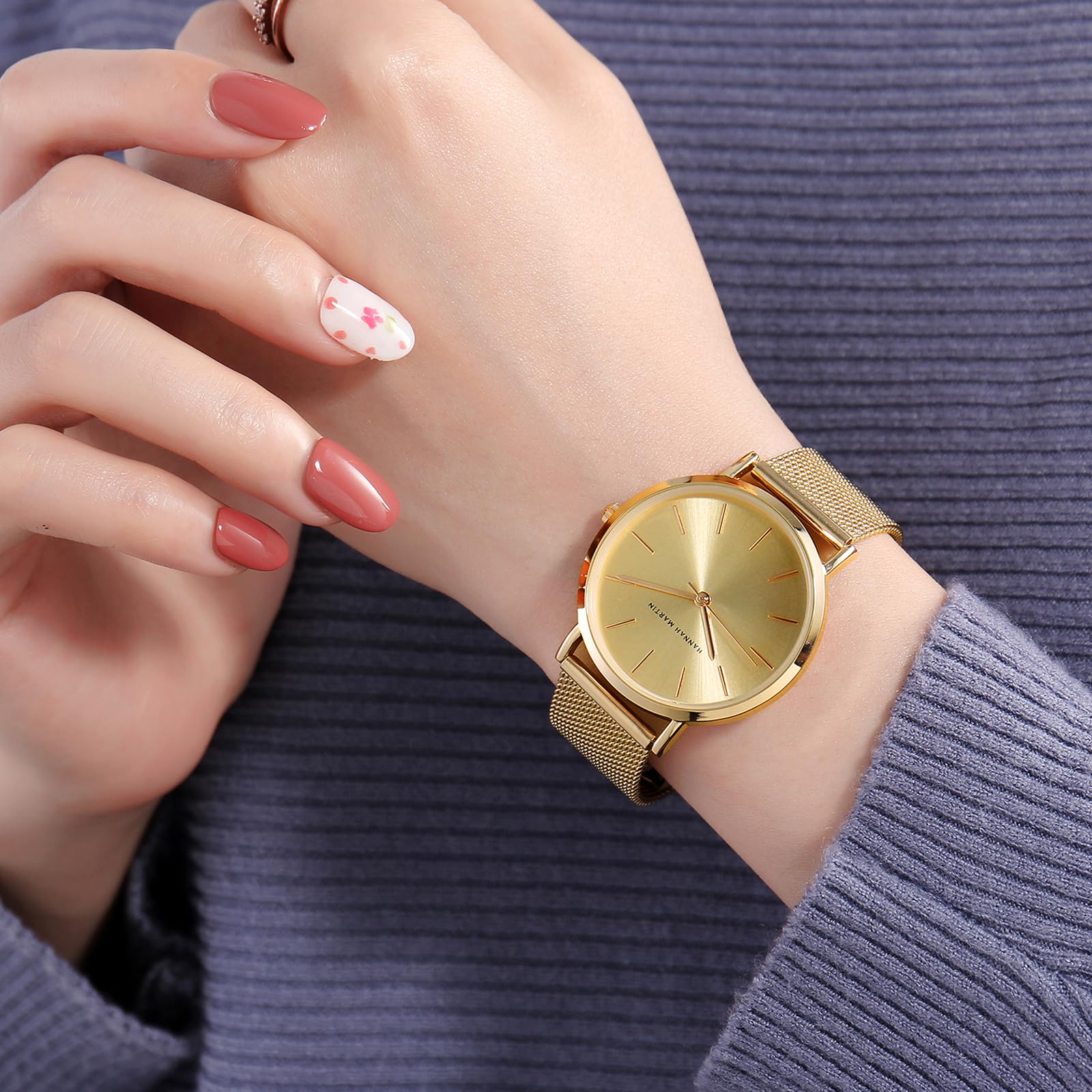 Elegant Waterproof Ladies Analog Quartz Wrist Watch - Stainless Steel Band with Diamond Accents - Luxury Fashion Watch for Women - Perfect for Office, Party & Everyday Wear
