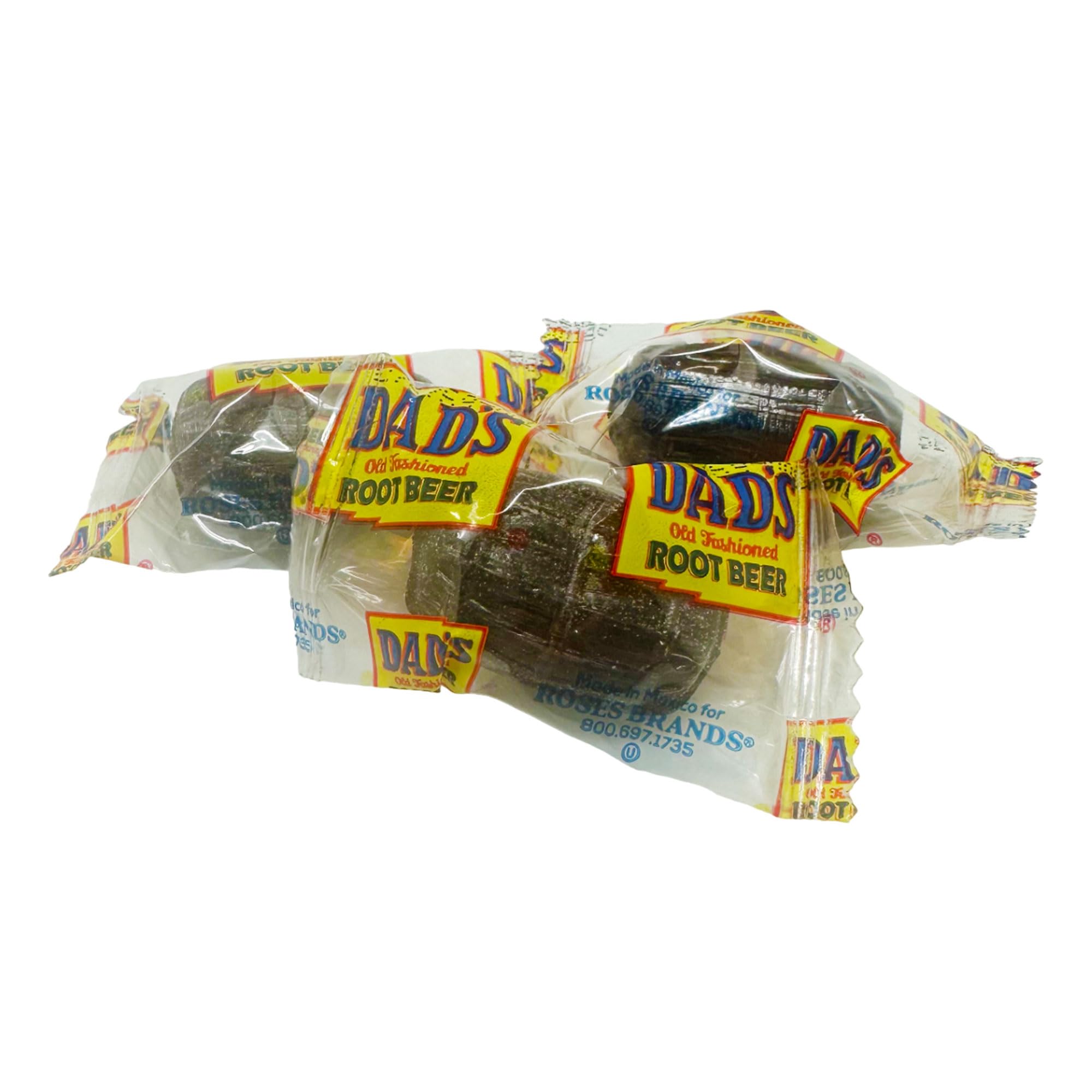 Dad's Root Beer Barrels Hard Candy - 2LB Bulk Resealable Bag (Approx. 100 Pieces) - Old Fashioned Individually Wrapped Classic Candy in Beer Barrel Shape - Perfect for Parties, Gifts & Nostalgic Treats