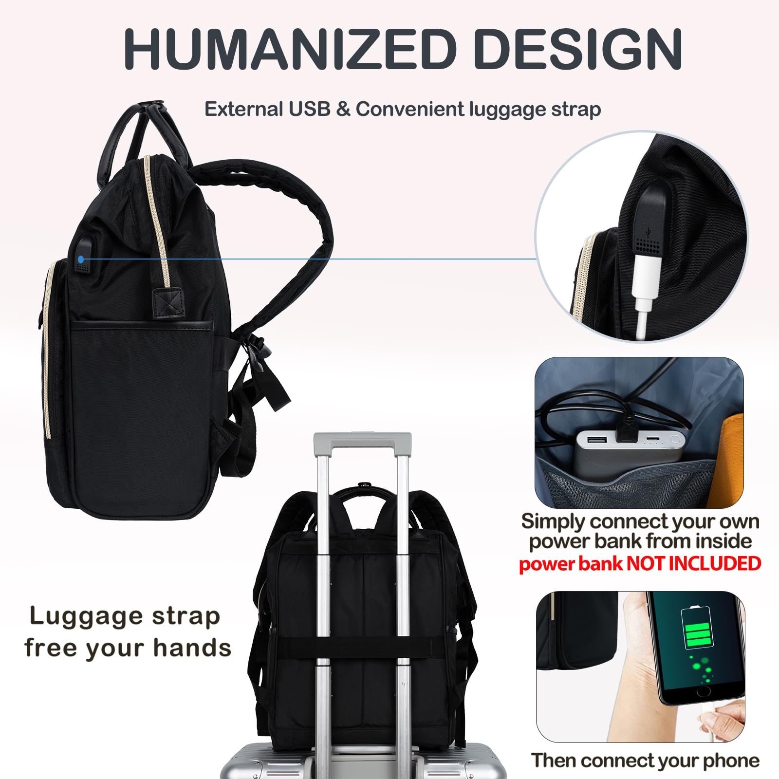 KROSER 17 Inch Laptop Backpack - Water Resistant USB Charging Port College Backpack for Men & Women - Stylish Quilted Design Business Travel Bag & Work Daypack - Perfect for Office, School, Commuting and Airplane Carry-On