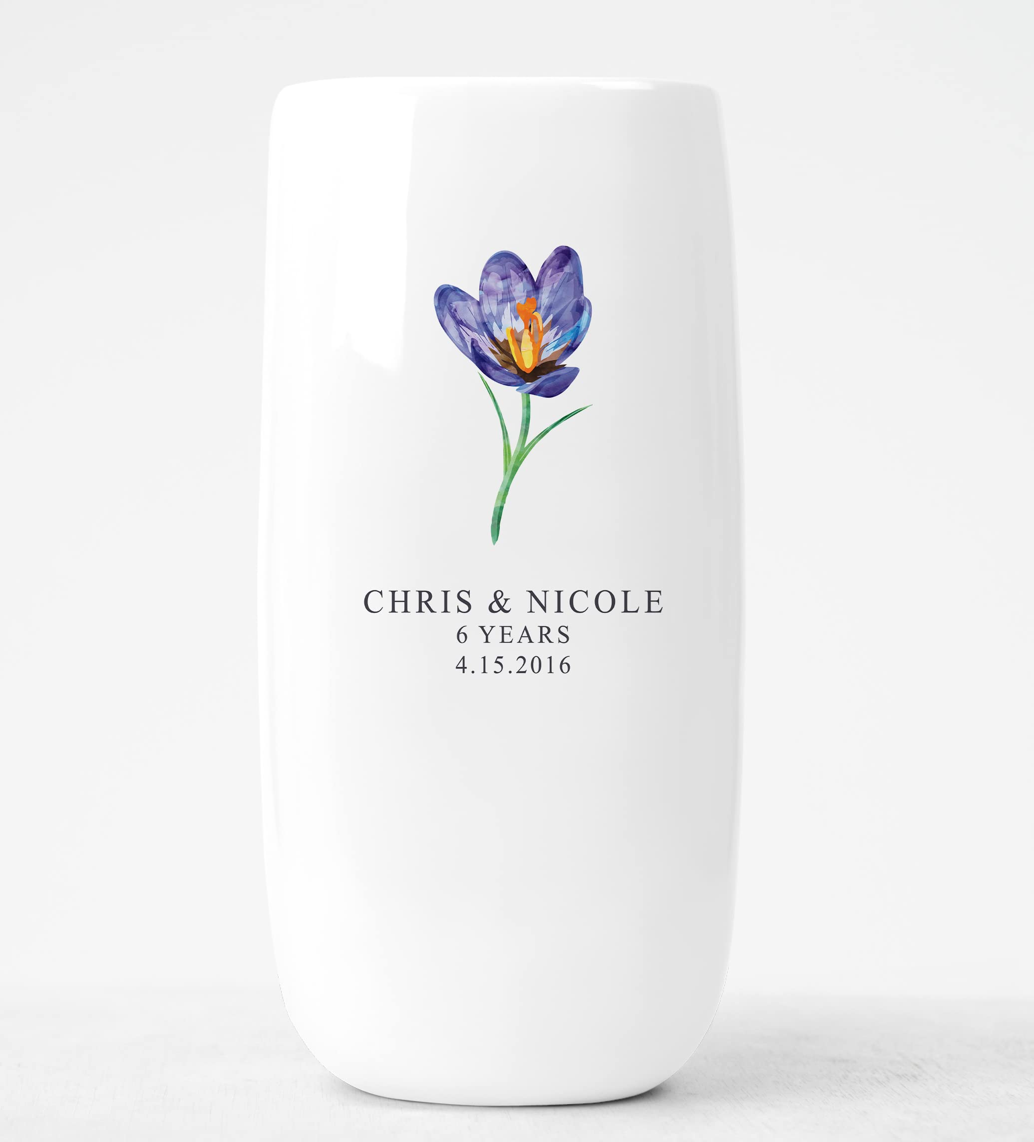 Personalized Ceramic Vase - Custom Engraved Wedding Anniversary Gift for Couples - Handmade Home Decor for Living Room, Bedroom & Wedding Centerpiece