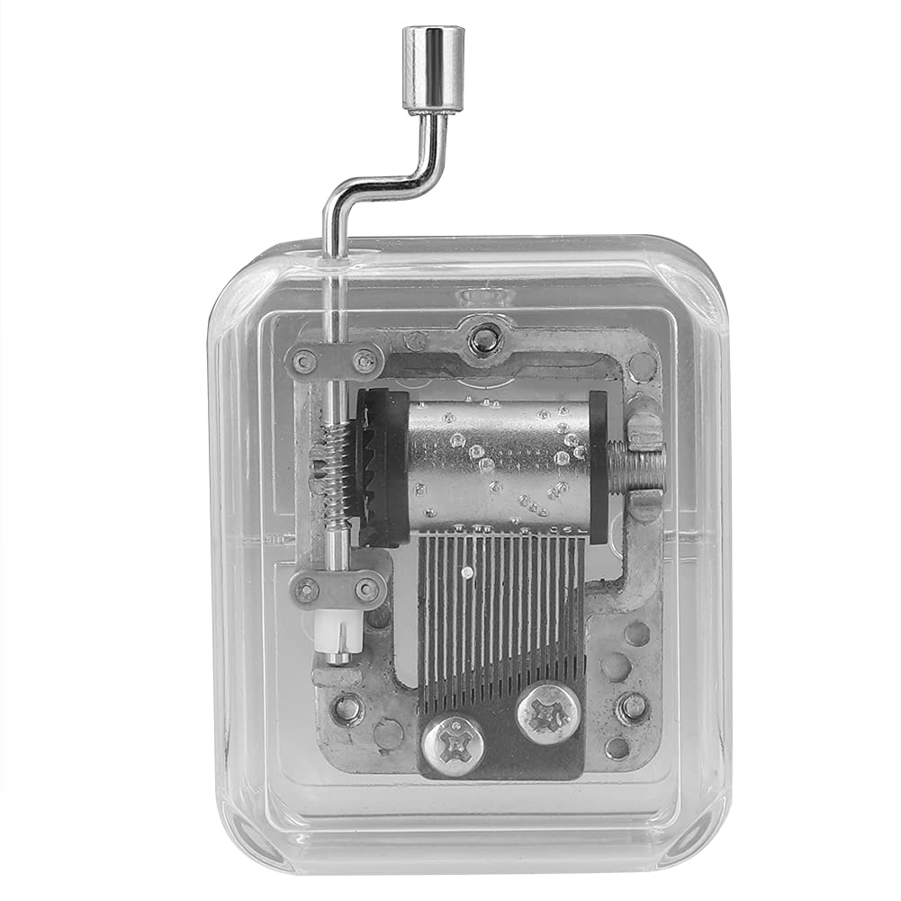 JUnYuKj Mini Hand-Cranked Music Box - Transparent Desktop Decoration for Baby Toys & Home Decor - Perfect for Nursery Rooms, Wedding Gifts & Relaxation Moments