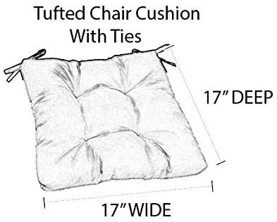 RSH DECOR: 2-Pack Outdoor Tufted Seat Cushions 17x17 Inch, All-Weather Spun Fabric Square Patio Chair Cushions in Pewter Black – Perfect for Garden, Deck, Poolside & Outdoor Lounge Furniture