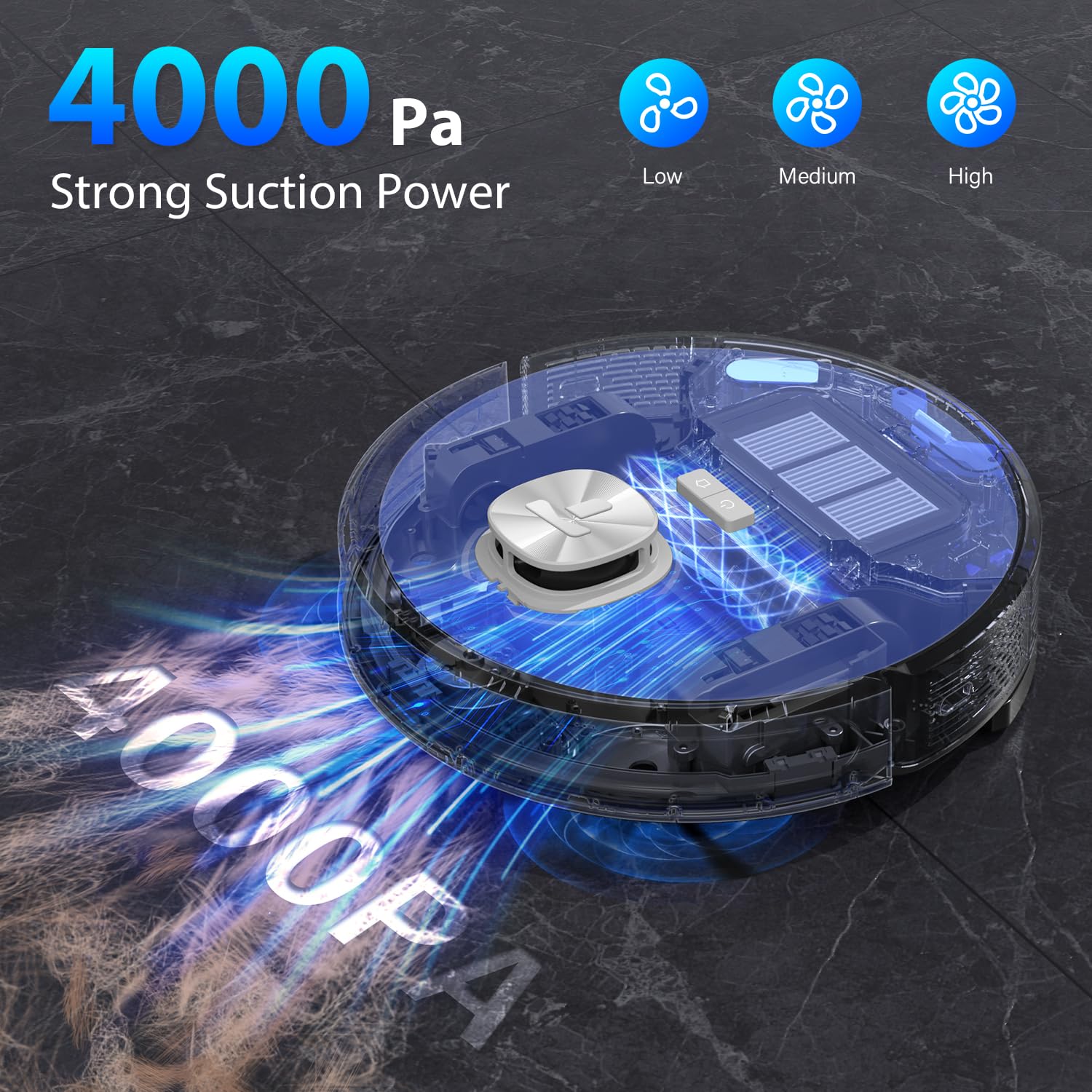 Tikom L9000 Robot Vacuum and Mop with LiDAR Navigation, 4000Pa Suction, Smart Mapping, 150Min Runtime - Ideal for Pet Hair, Carpets & Hard Floors - Perfect for Home Cleaning, Office Spaces & Large Areas