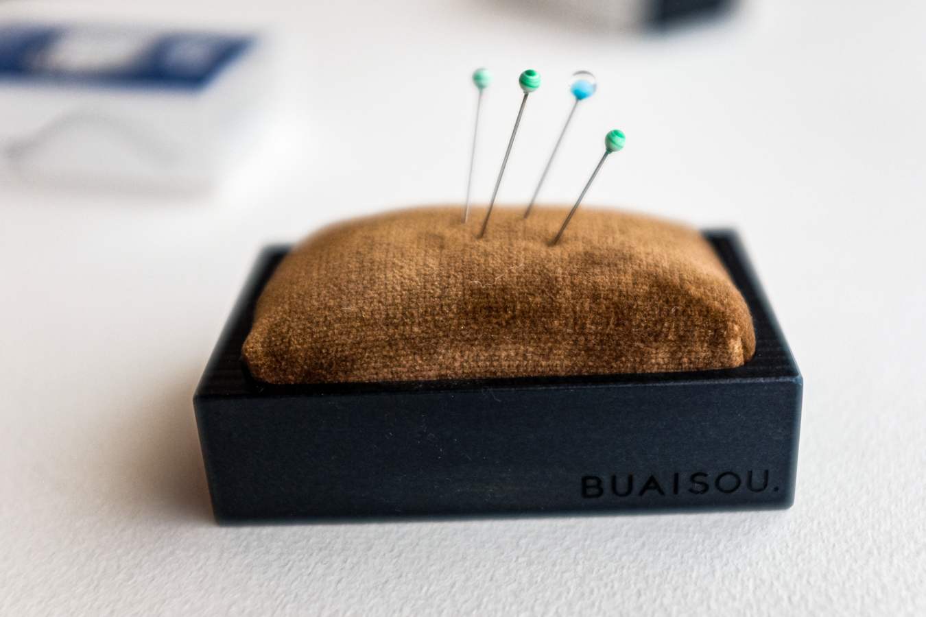 AVFKW x BUAISOU Handmade Mushroom & Indigo Dyed Pin Cushion - Premium Sewing Accessory for Needlework, Quilting & Crafting Projects