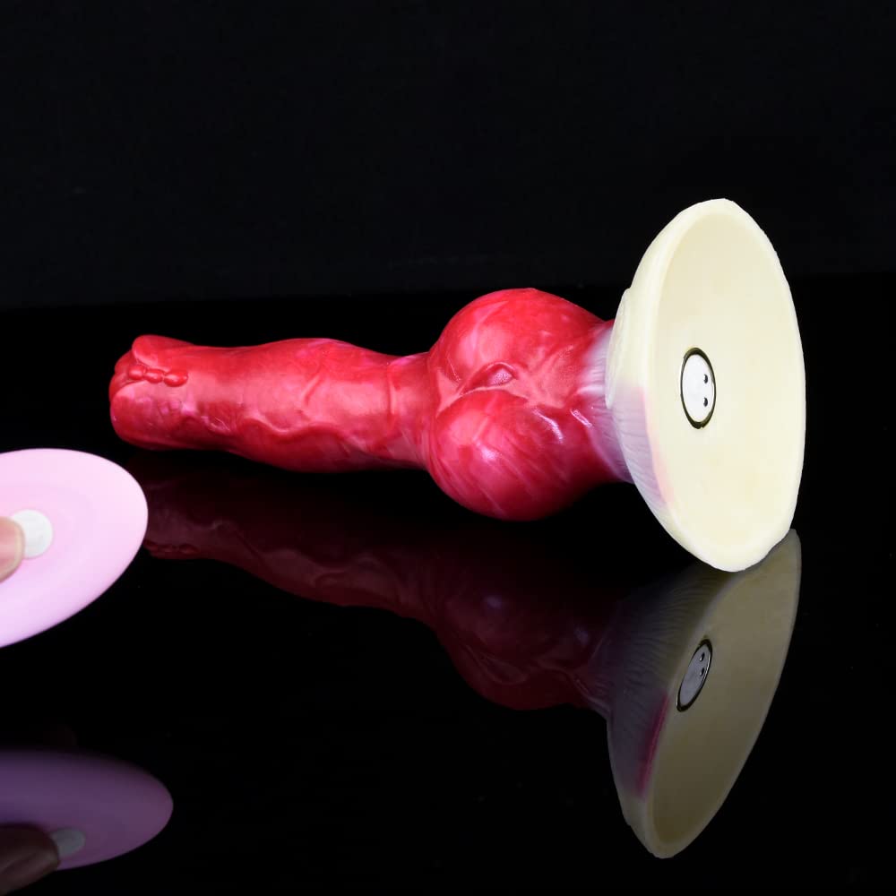 Realistic 8-Inch Silicone Wolf Knot Dildo with Suction Cup & Bullet Vibrator - Lifelike Animal Design Adult Toy for Women, Men & Couples | Perfect for Roleplay, BDSM & Solo Play