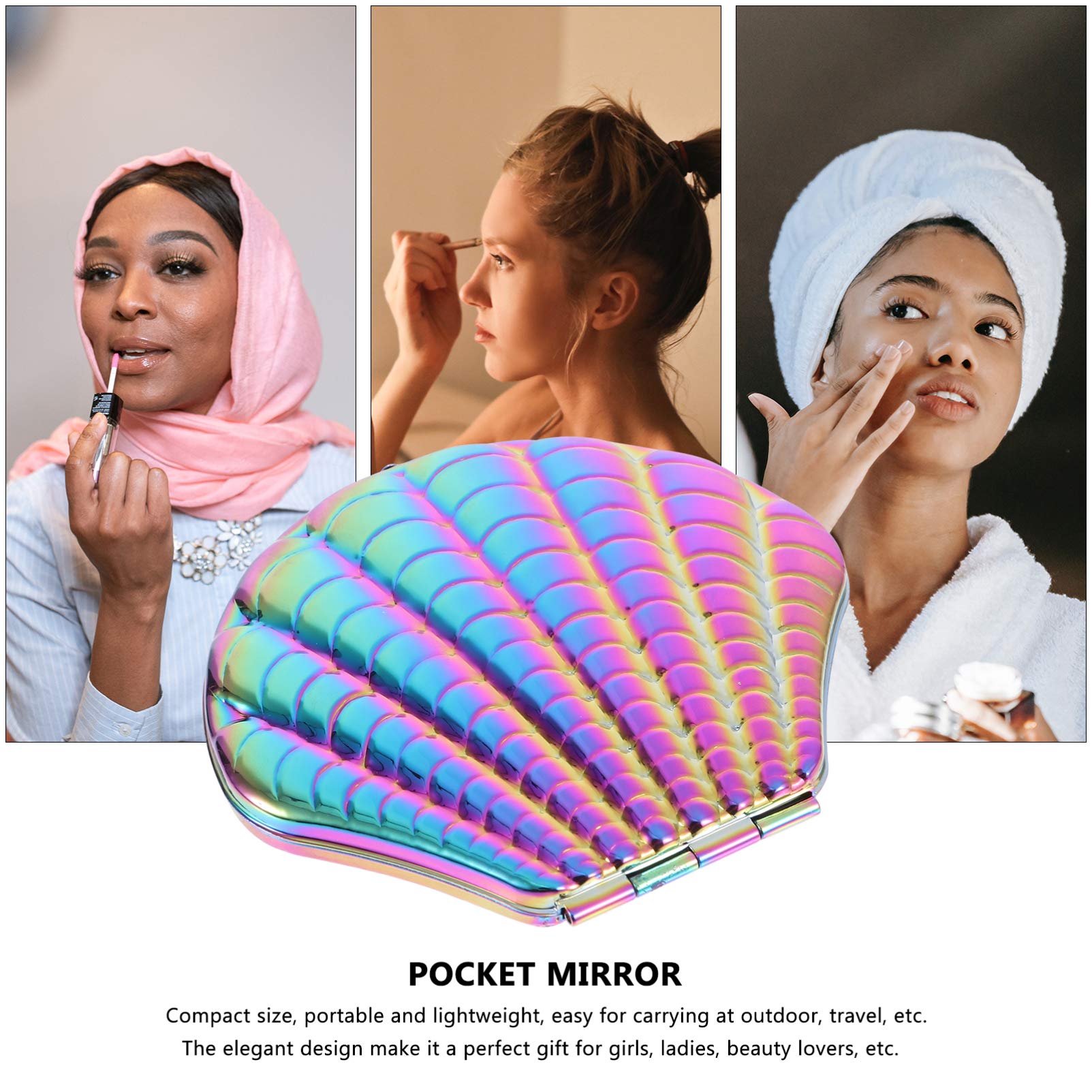 2-Pack Portable Folding Compact Makeup Mirror - Travel Handbag Cosmetic Mirror for Women, Small Pocket Mirror with PU Leather Case - Perfect for Travel, Home, and Office Use