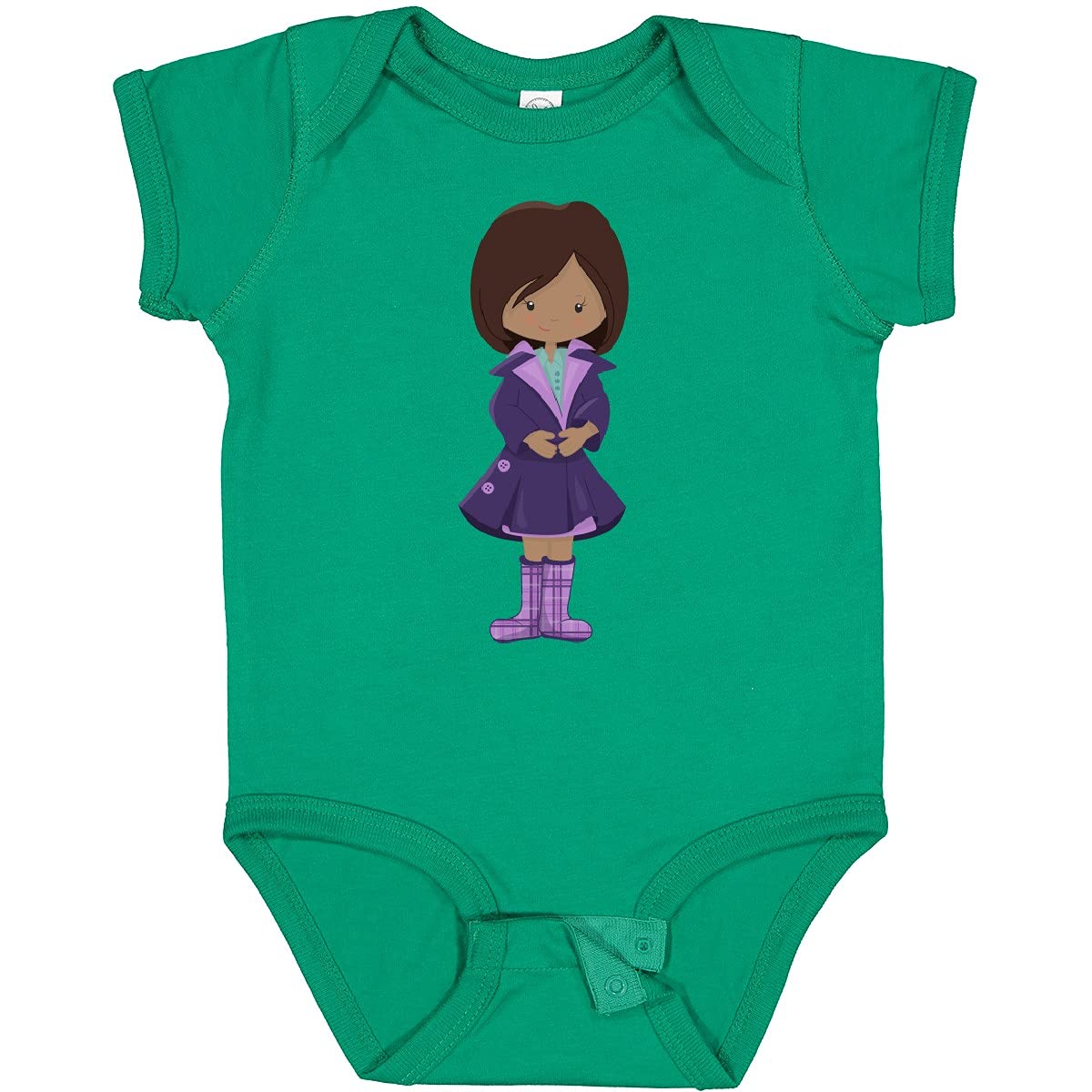 Inktastic African American Girl Fashion Trench Coat Baby Bodysuit - Cute Outfit for Infants, Toddler Girls & Baby Shower Gifts