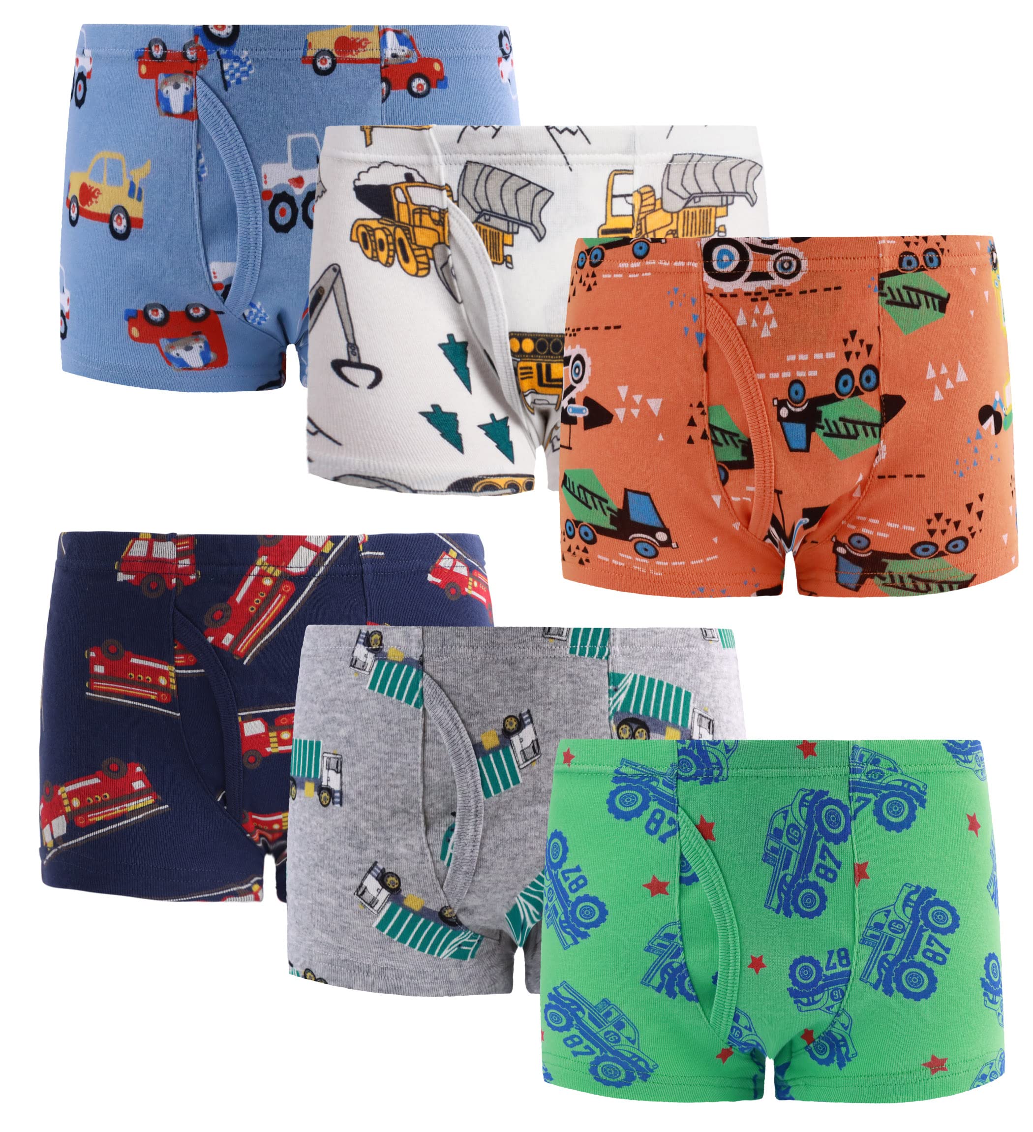 **Boys' Cotton Boxer Briefs - Dinosaur & Shark Print Underwear for Toddlers & Kids (3/6 Pack) - Soft, Breathable & Comfortable for Playtime, School & Daily Wear**