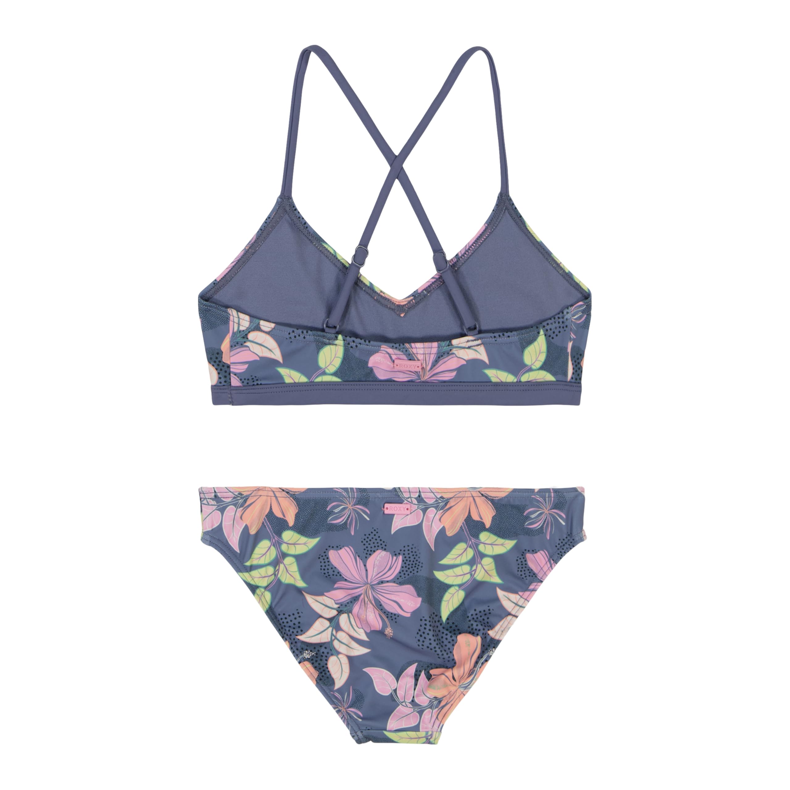 Roxy Girls' Two-Piece Swimsuit Set - Cute & Comfortable Swimwear for Teens, Beach & Pool Party, Summer Vacation Outfits