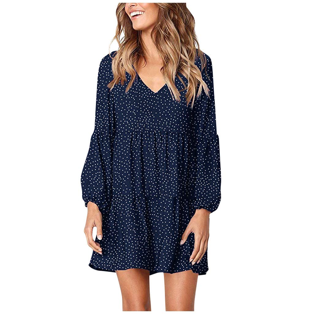 Women's Summer Tunic Dress - V Neck Casual Loose Flowy Swing Shift Dress for Wedding Guest, Beach, Party & Everyday Wear