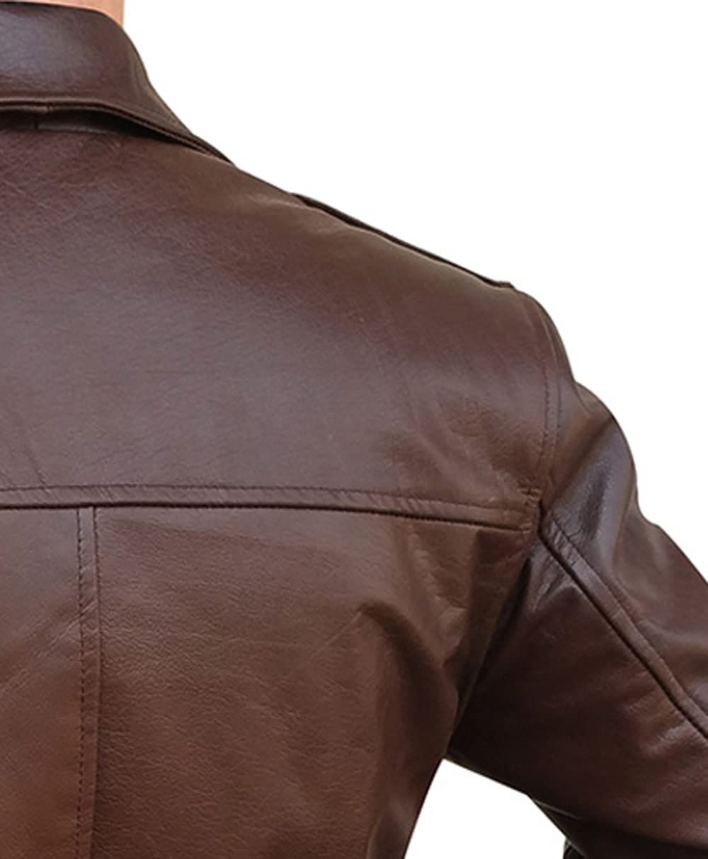 Men's Classic Slim Fit Retro Lambskin Leather Jacket - Vintage Style Motorcycle Biker Coat for Casual Wear & Night Out