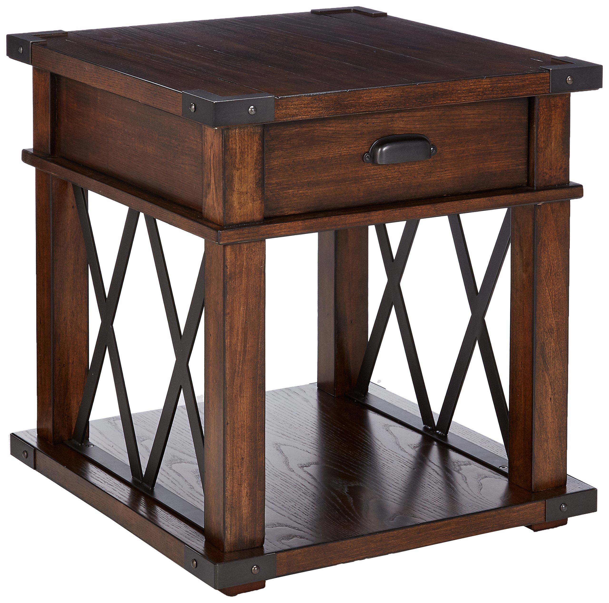Progressive Furniture Landmark Rectangular End Table - Brown Wood Side Table for Living Room, Bedroom & Office - Perfect for Lamps, Books & Decor