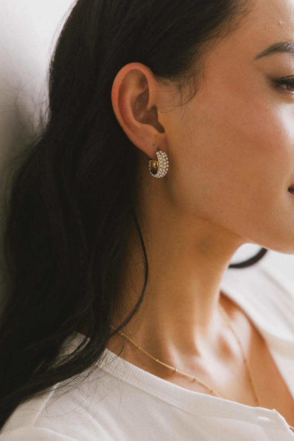 Lilly Pearl Earrings for Women - Elegant Freshwater Pearl Stud Earrings with Sterling Silver Post - Perfect for Weddings, Parties & Everyday Wear