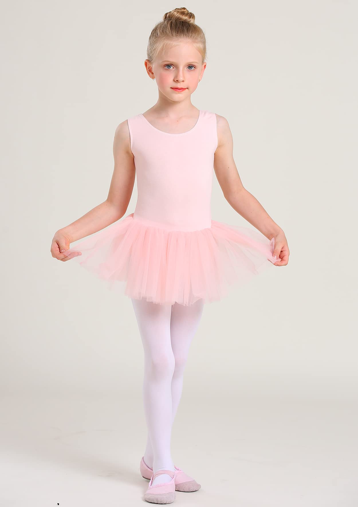Girls Ballet Leotard with Skirt - Toddler Dance Outfit for Gymnastics & Ballerina Performance | Classic Short Sleeve Leotard Dress for Dance Class, Recital & Playtime