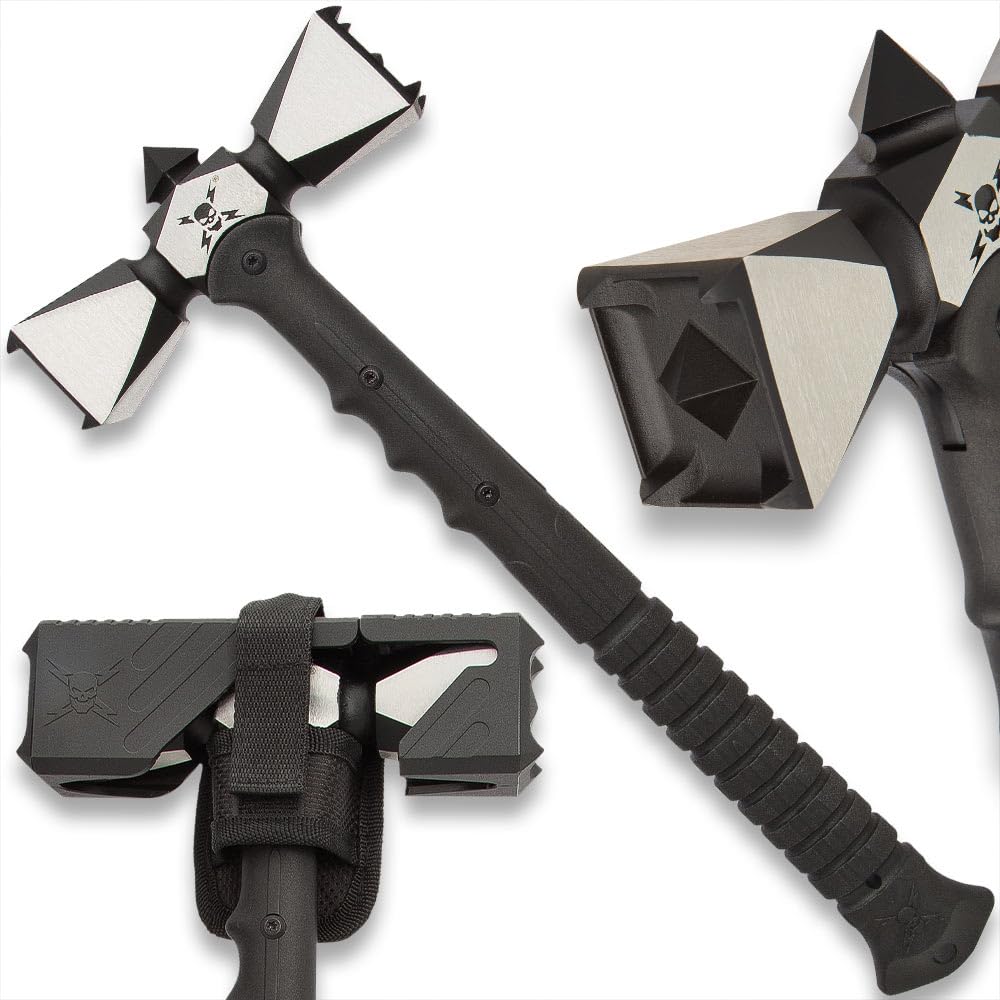 Stainless Steel M48 Double-Headed War Hammer with Sheath - 17