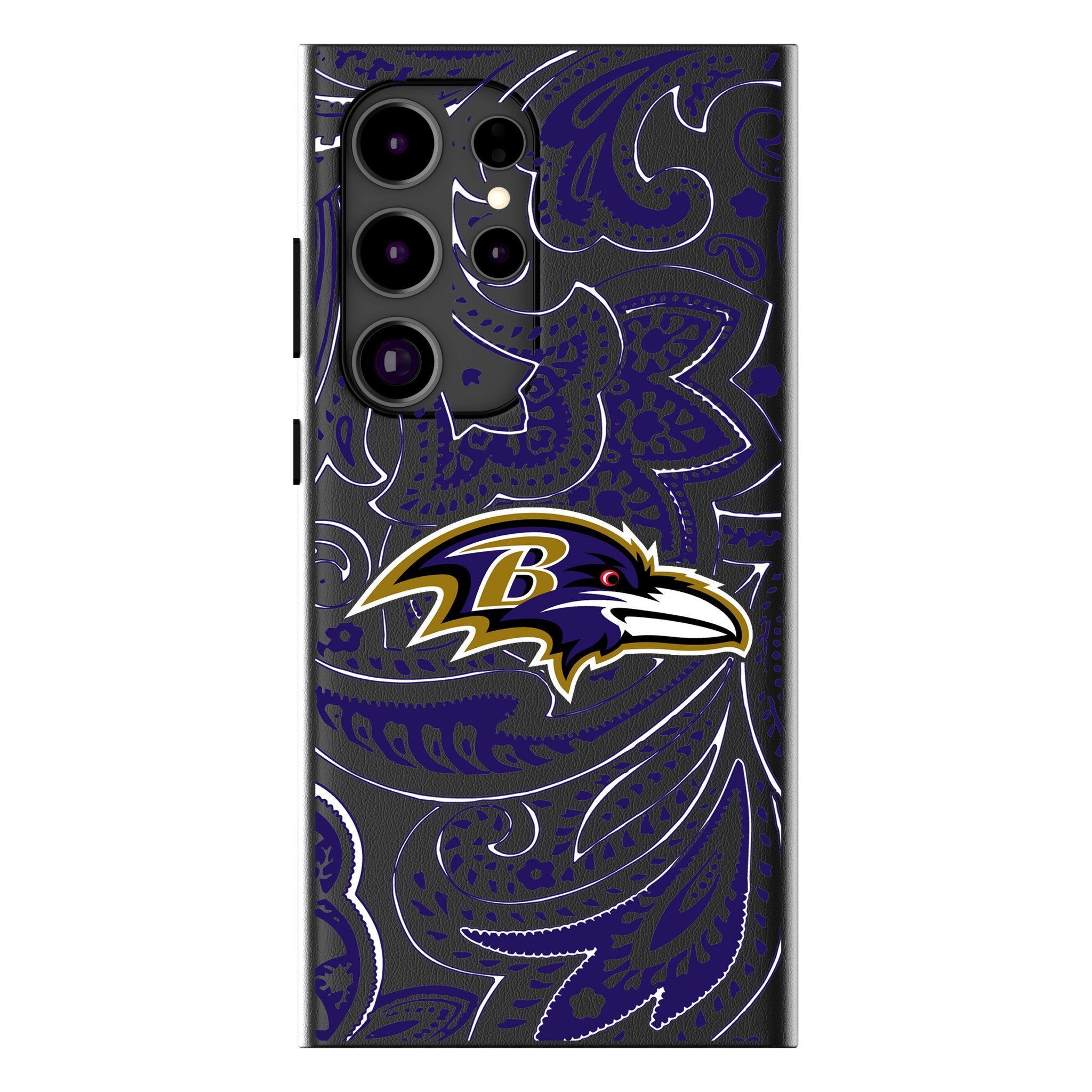 Baltimore Ravens Paisley MagSafe Compatible Phone Case for Samsung Galaxy S23/S22/S21 - Durable Protective Cover with Magnetic Alignment for Wireless Charging - Perfect for Game Day & Everyday Use