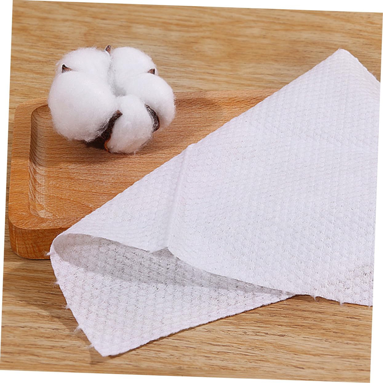 Premium Cotton Face Towels - Soft & Thickened Pearl Stripe Facial Tissues for Dry/Wet Skin Care | Gentle & Disposable | Perfect for Travel, Gym & Daily Skincare Routine