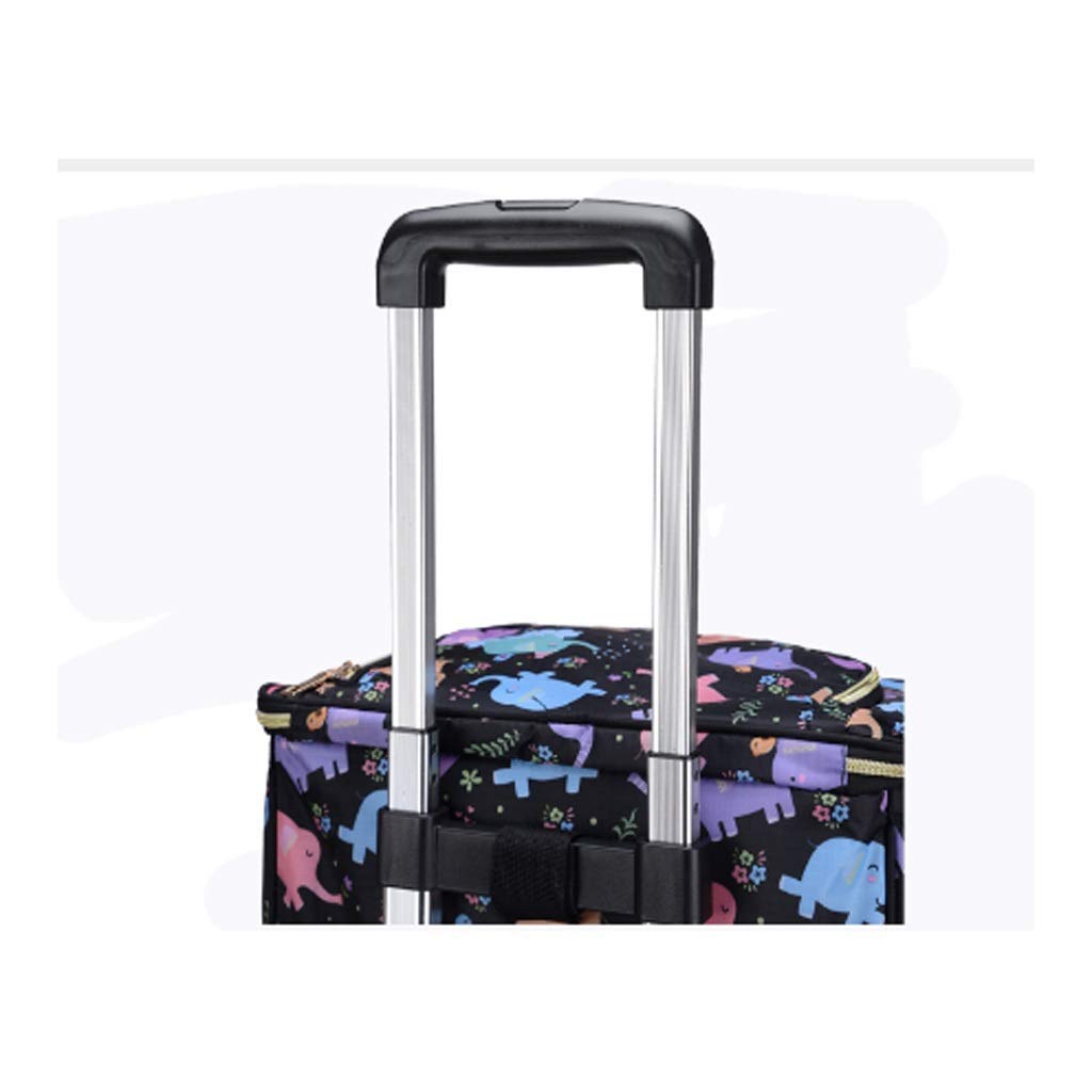 Foldable Collapsible Shopping Wagon with Wheels - Lightweight Aluminum Frame & Insulated Trolley Bag - Portable Grocery Cart for Women, Seniors & Outdoor Use (Picnics, Beach, Farmers Market, Camping)