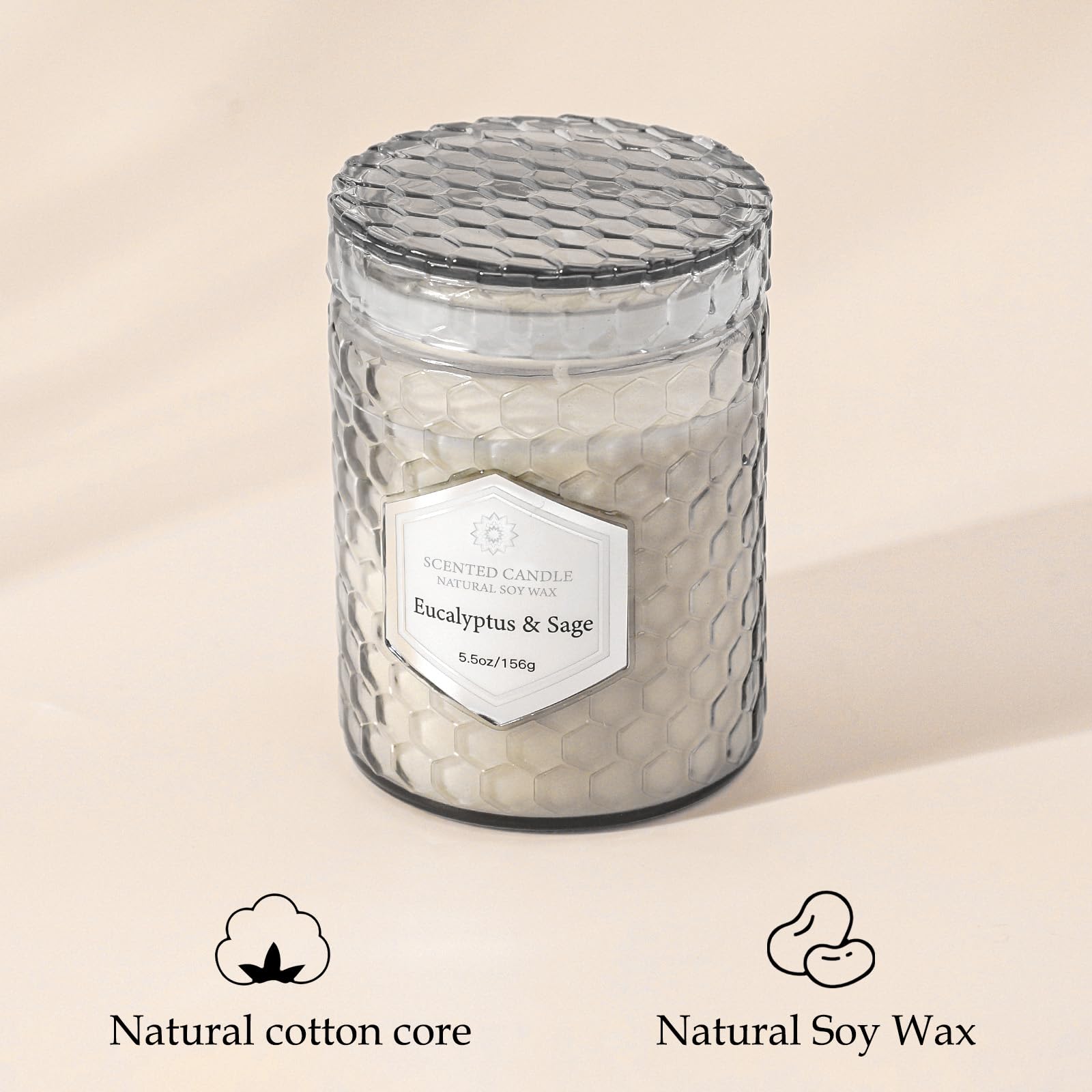6 Pack Scented Soy Wax Candles for Home Aromatherapy - 33oz Long-Lasting 240 Hours, Natural Flax Gray Jar Candles - Perfect Gifts for Women, Birthday, Valentine's Day - Ideal for Relaxation, Spa Nights & Romantic Ambiance