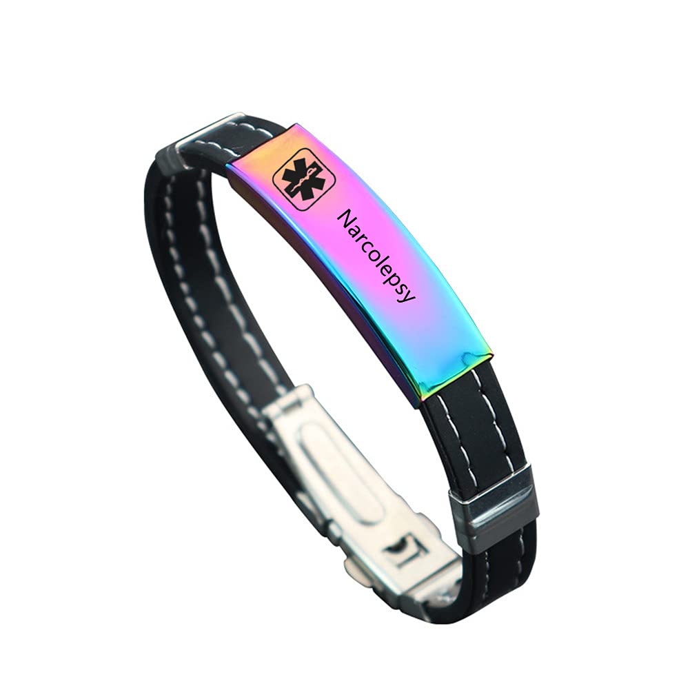 Customizable Medical Alert ID Bracelet for Men & Women - Free Engraving, Silicone Emergency Wristband for Adults & Teens - Perfect for Diabetes, Allergies & Health Conditions (Ideal for Daily Wear, Travel & Emergency Situations)