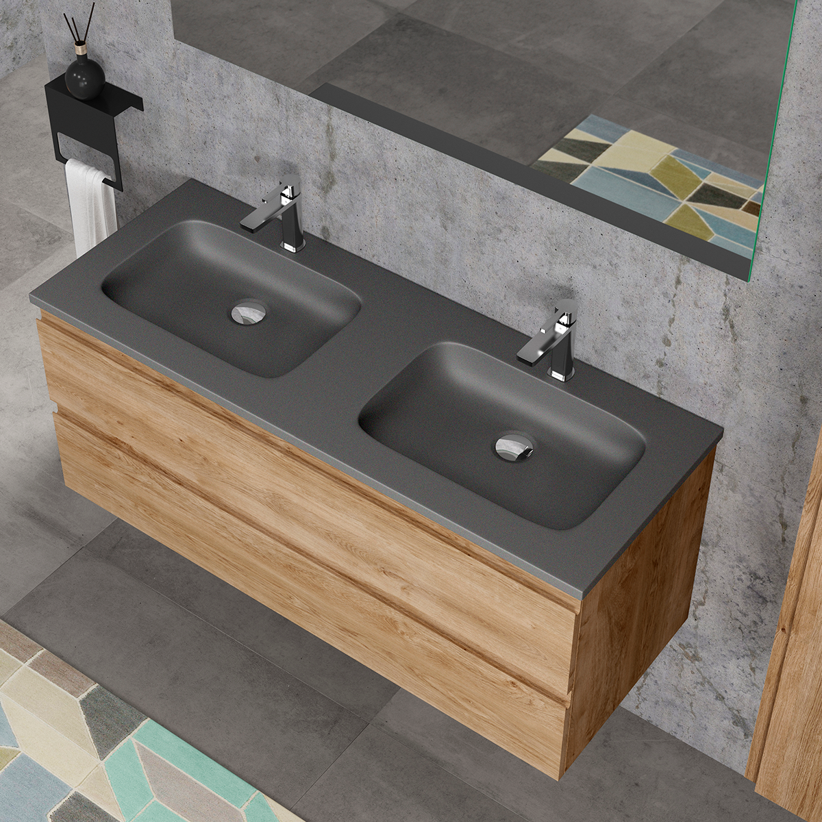 Dax Masai Basin - Modern Ceramic Bathroom Sink with Overflow - Perfect for Vanity, Powder Room, and Guest Bathroom
