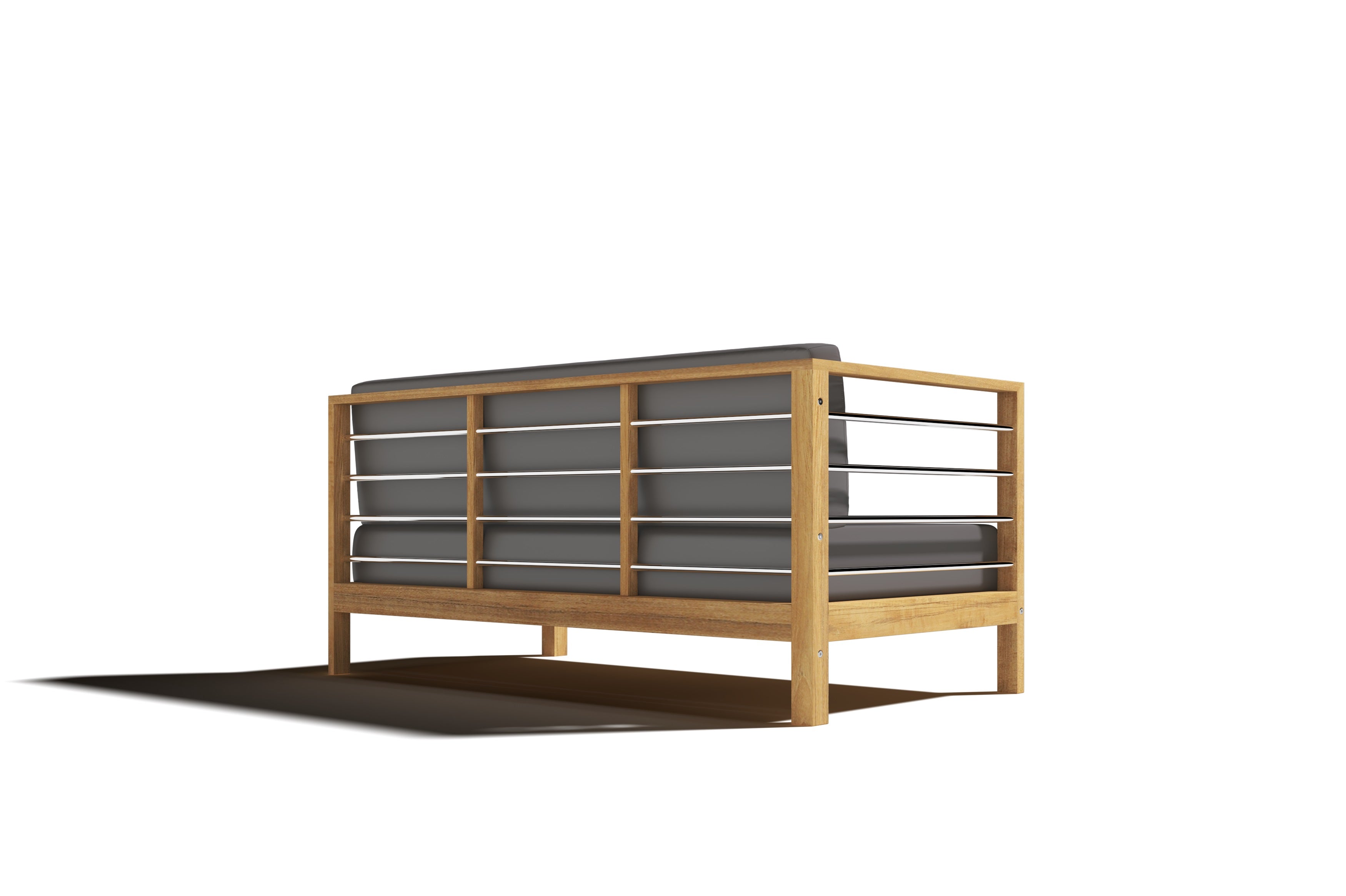 Premium 7-Piece Teak Outdoor Sectional Deep Seating Set with Sunbrella Charcoal Cushions - Durable Patio Furniture for Backyard, Poolside & Garden Relaxation