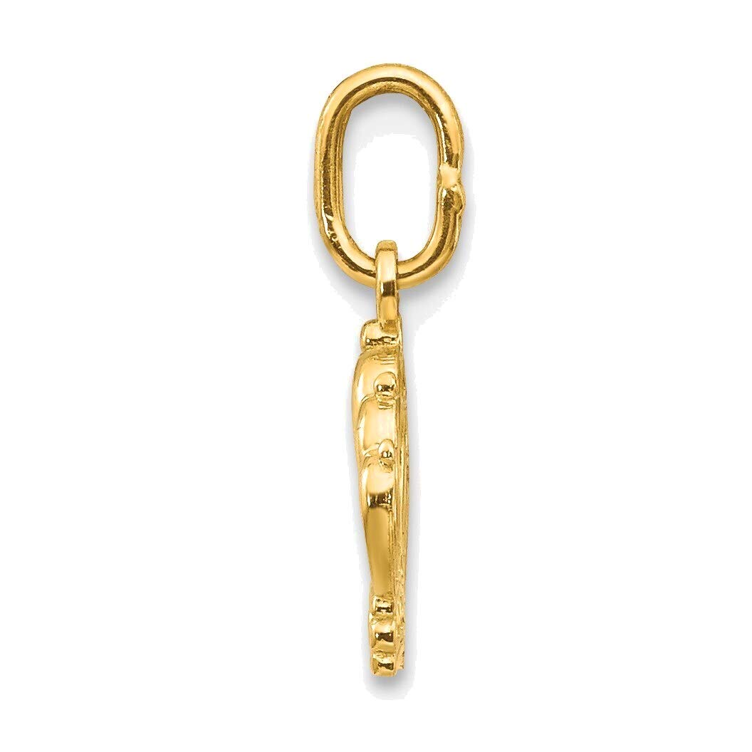 14K Yellow Gold Crown Charm Jewelry for Women - Elegant Gift