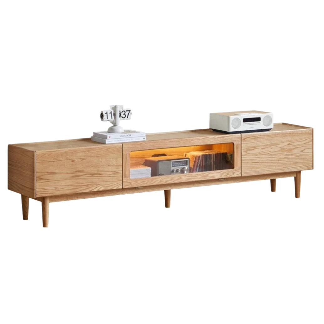 78.7x13.7x17.7 inch / 200x35x45 cm / Natural wood color / surface-Flip door TV cabinet