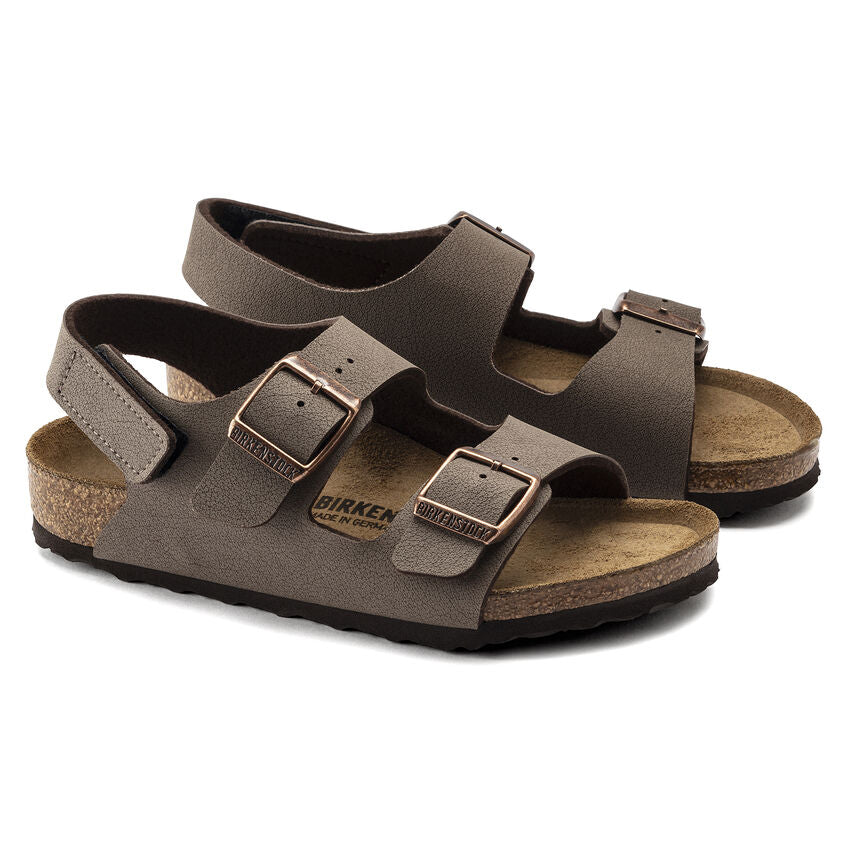 Birkenstock Kids Milano HL Sandals - Mocha Nubuck Leather - Comfortable & Durable Footwear for Boys & Girls - Perfect for School, Play & Outdoor Activities